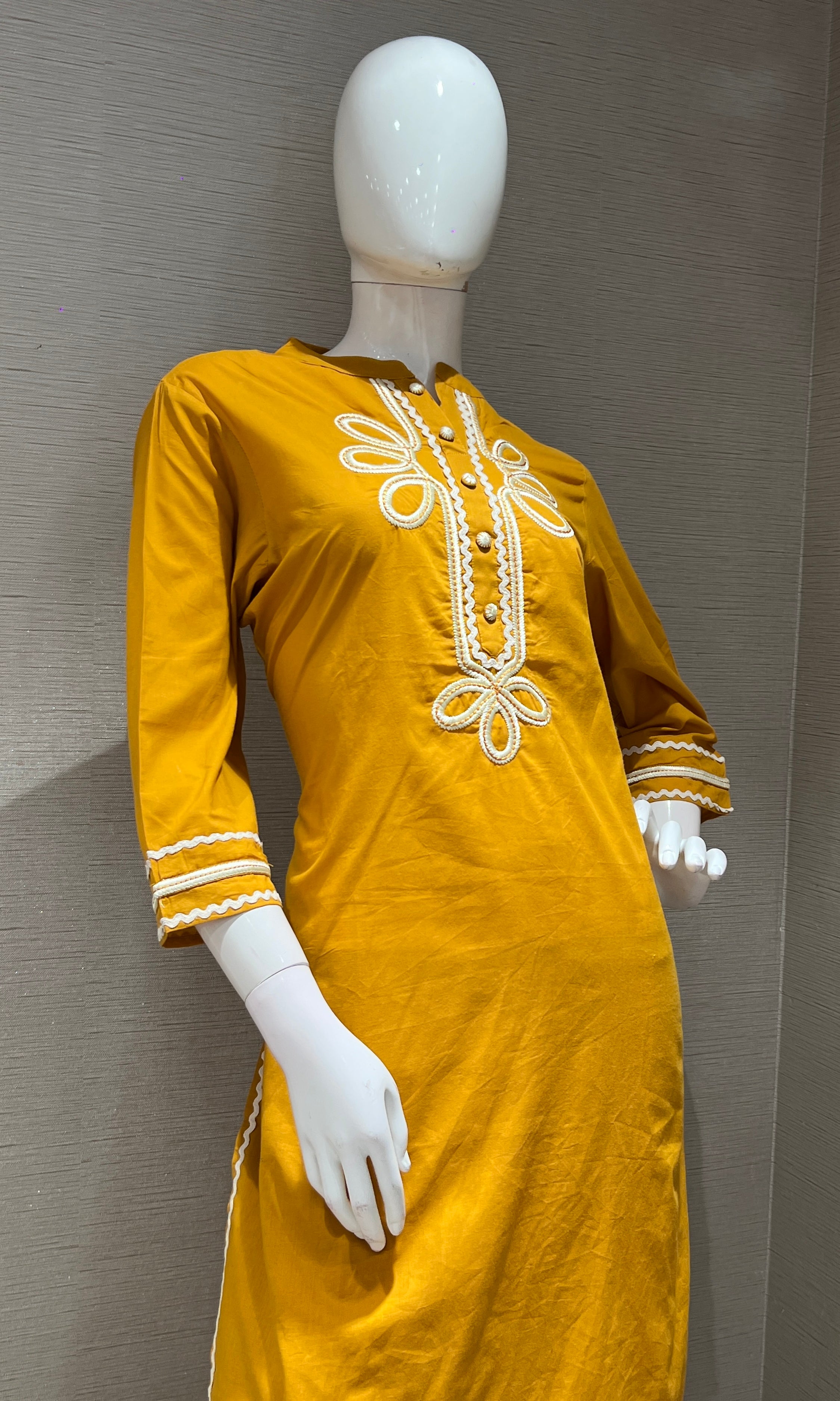 Mustard yellow FLORAL kurta set WITH PALAZZO PANTS