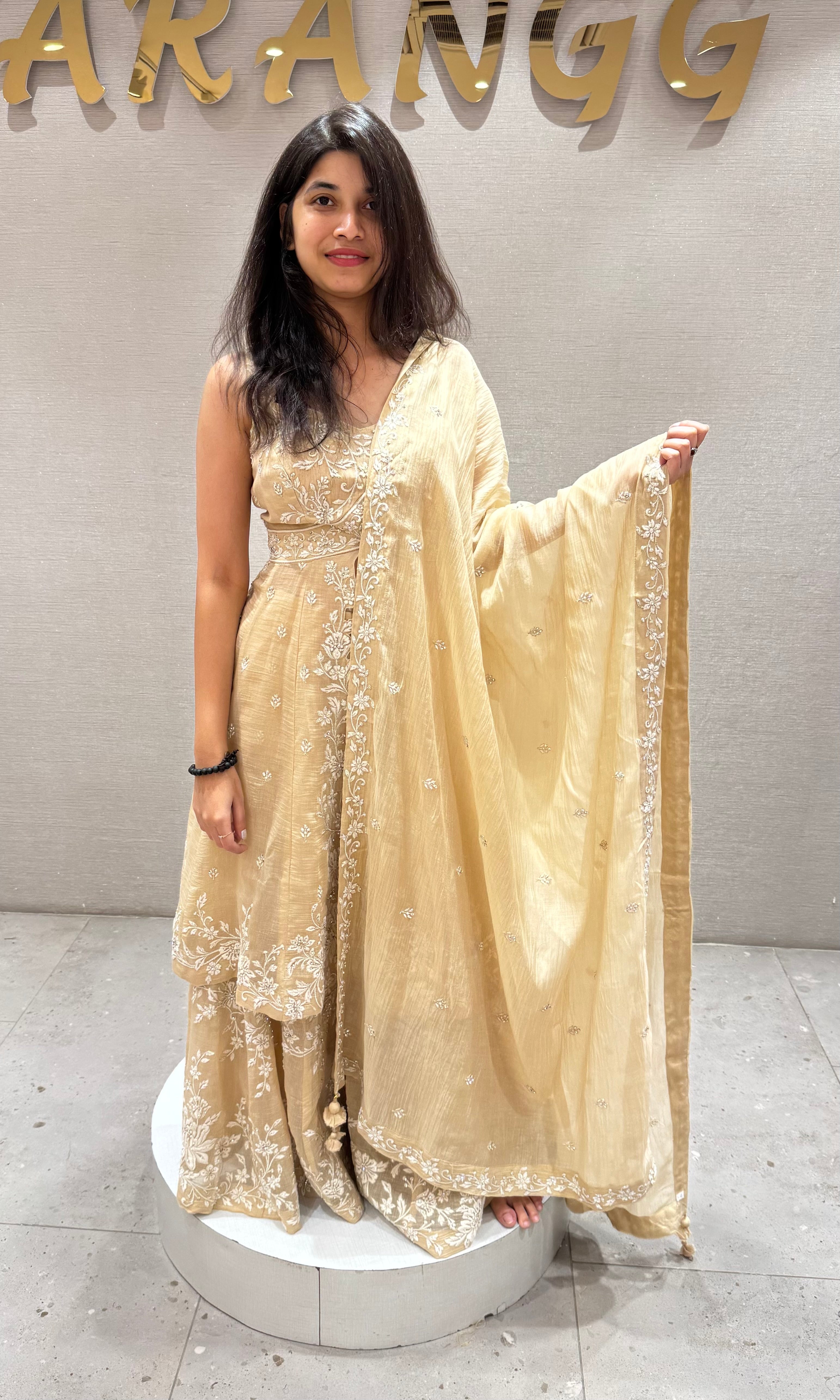 Beagh FRONT SLIT EMBROIDERED PALAZZO SET