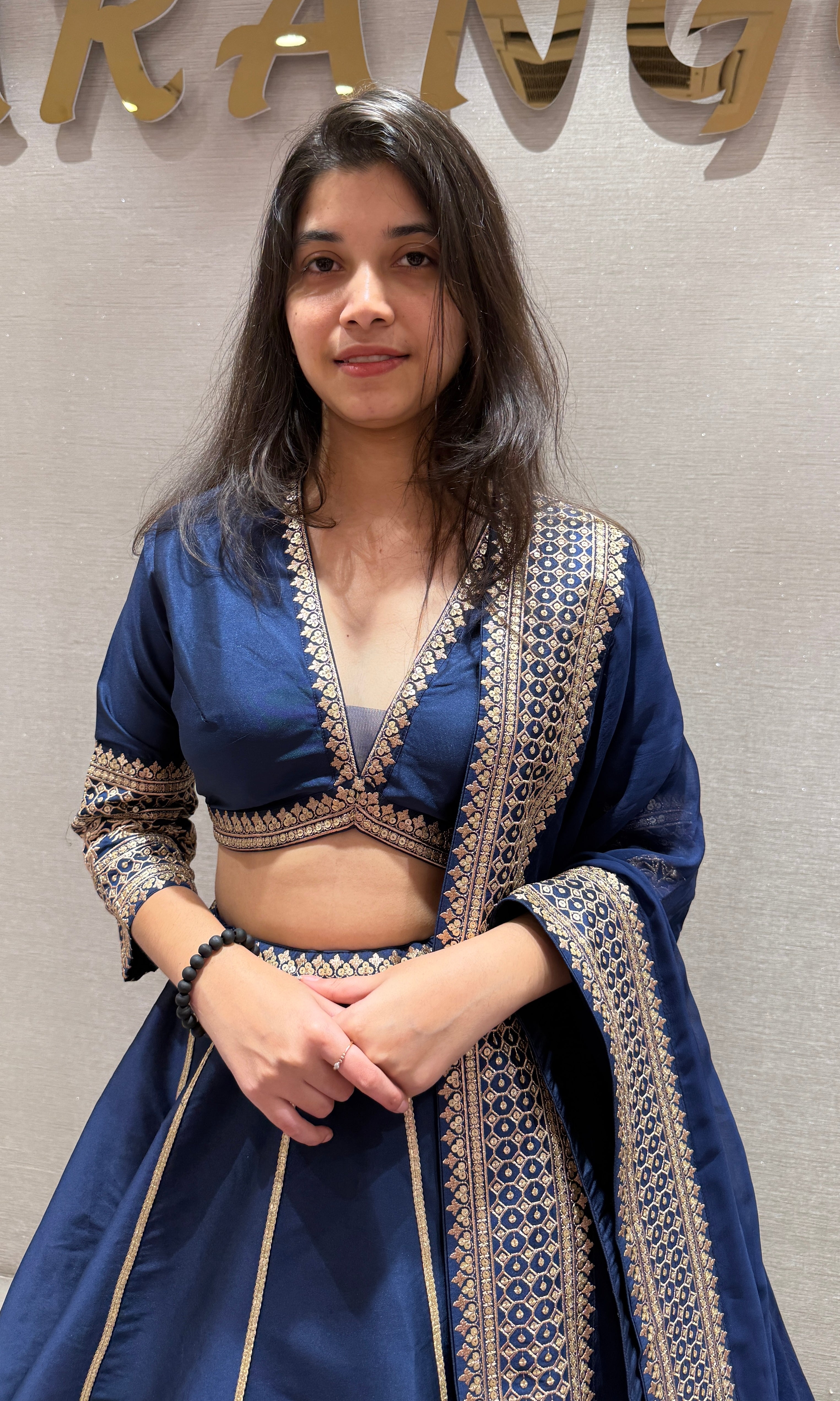 ROYAL BLUE RAW SILK LEHENGA