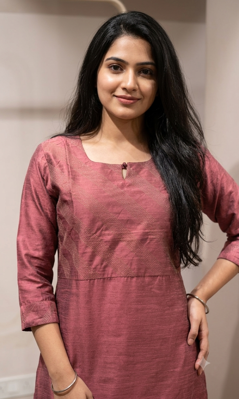 ONION PINK ETHNIC KURTA SET