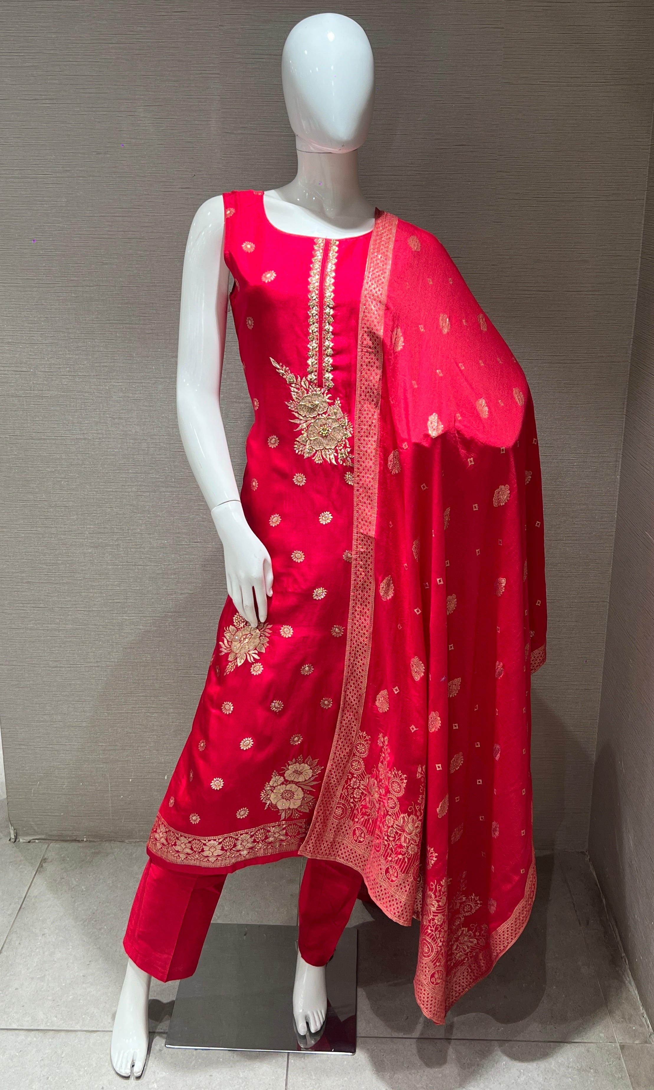 Pink Embroidered Kurta Set