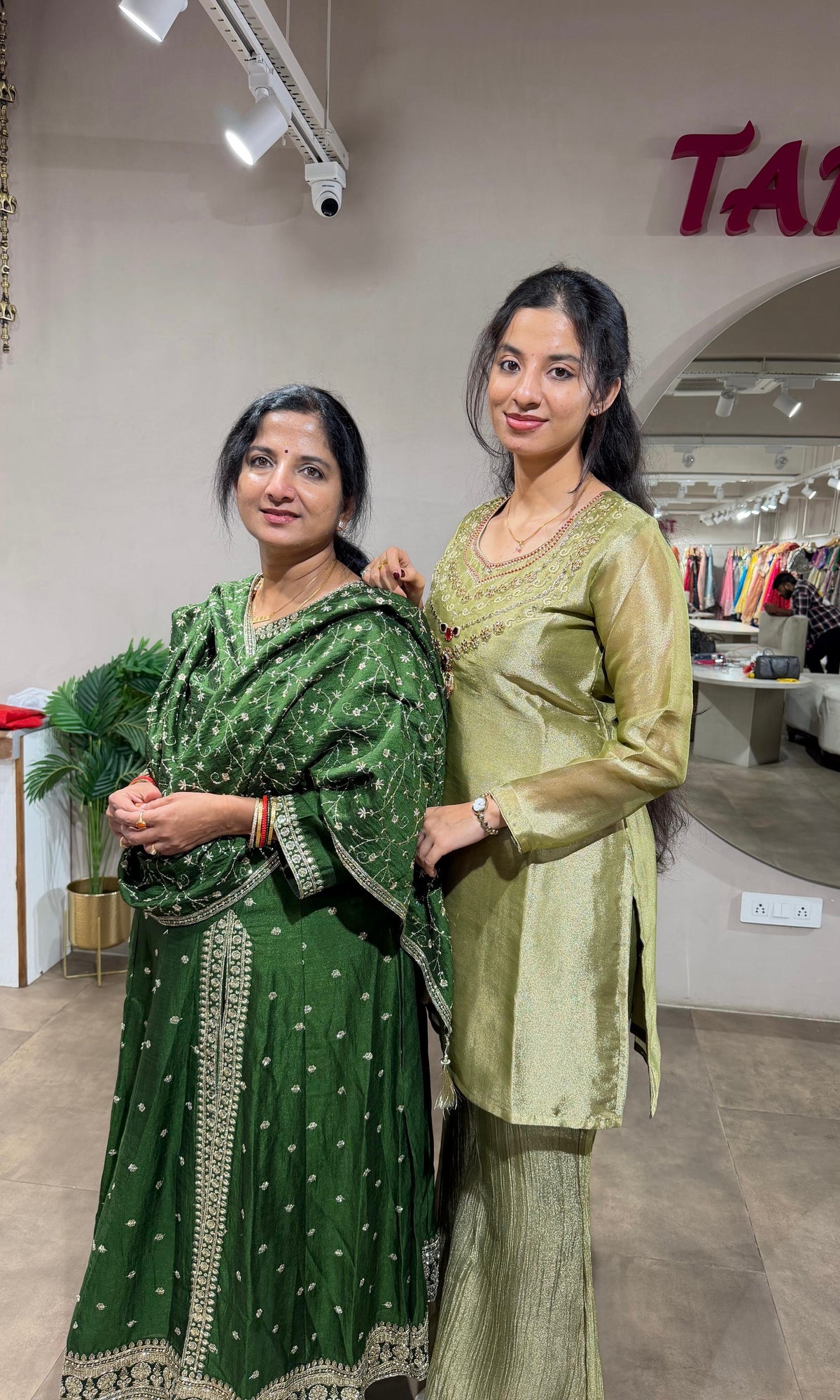 Green Embroidered Anarkali Set