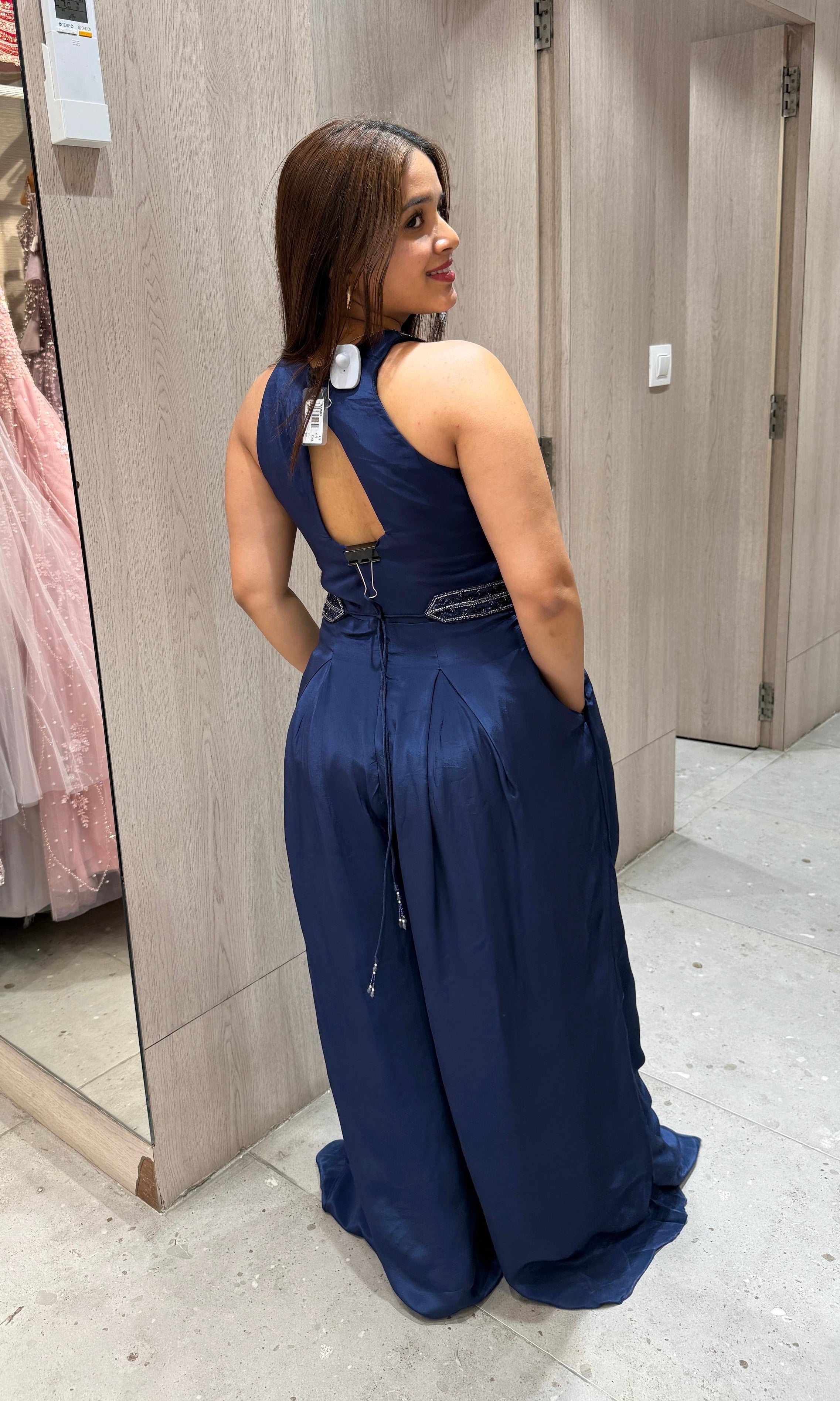 Blue jumpsuit dress