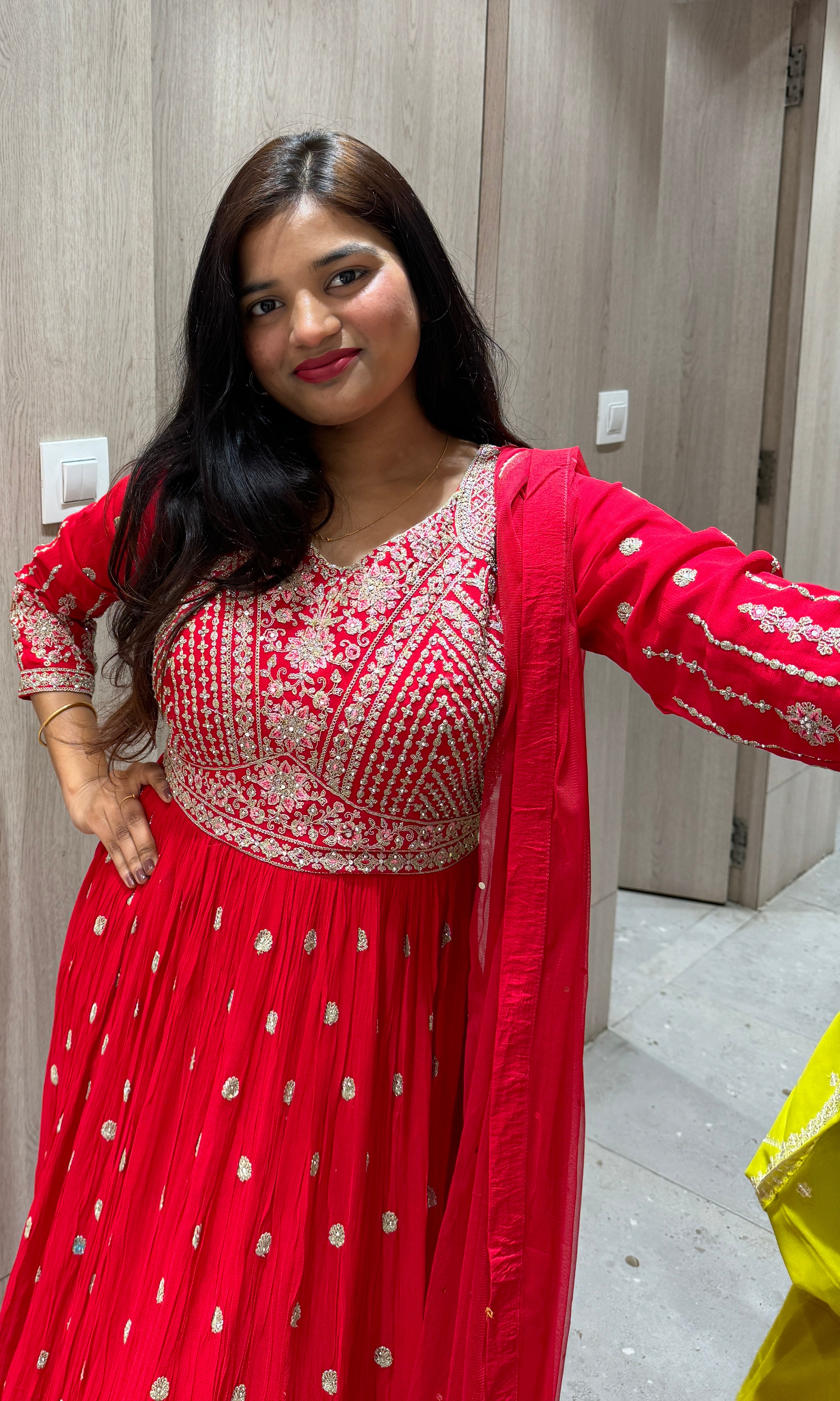Red long dress