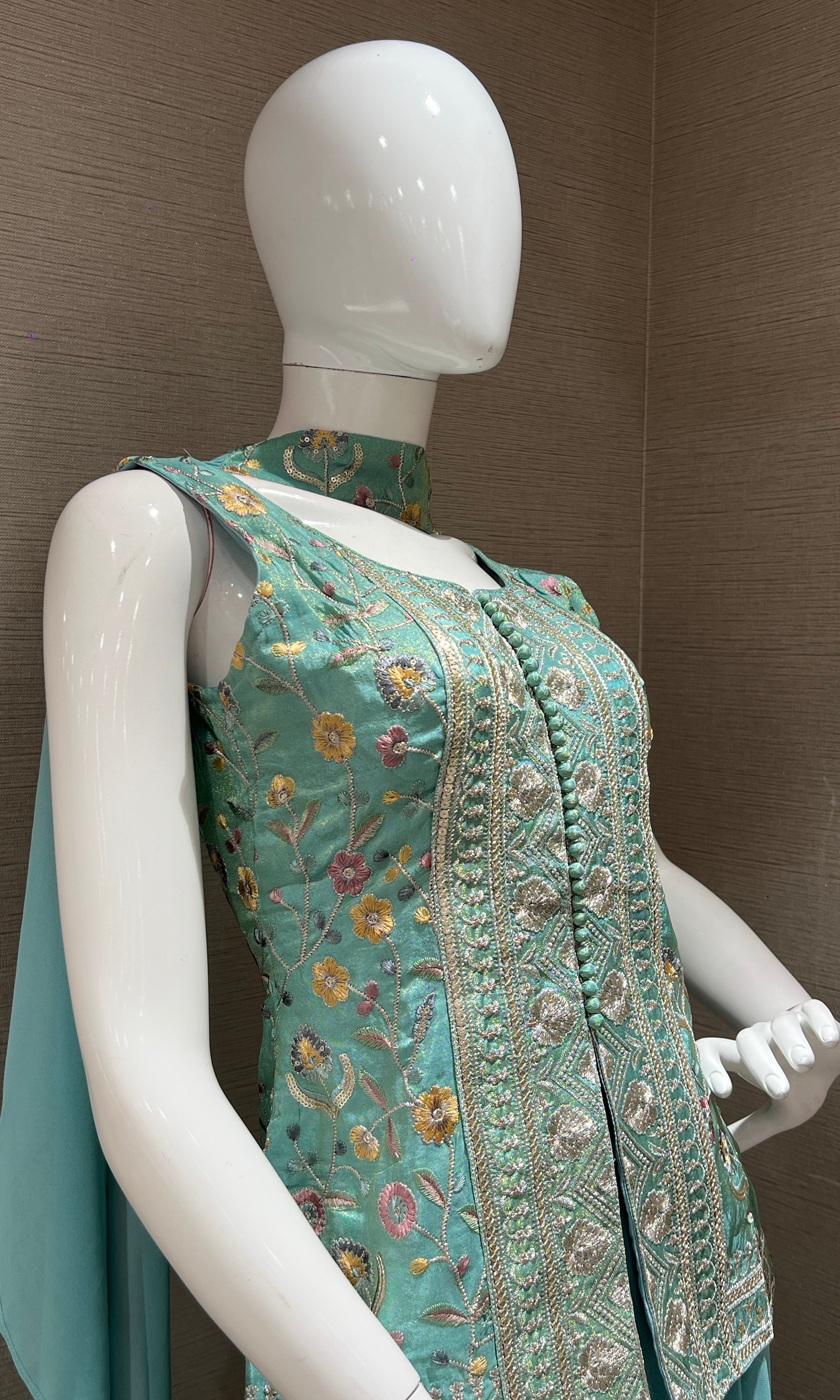 Light blue palazzo with corset BLOUSE