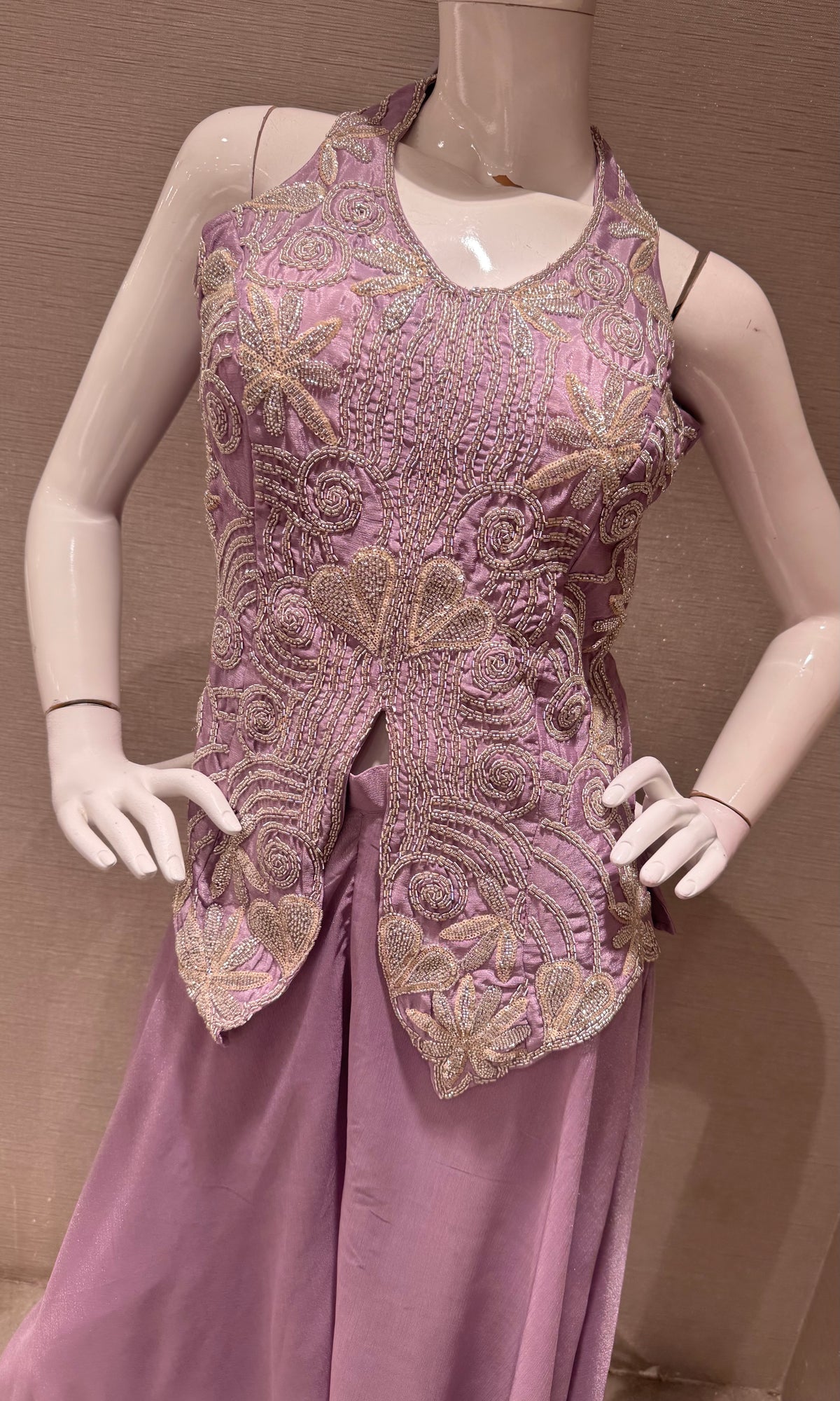 LAVANDER SHIMMER EMBELLISHED PALAZZO SET