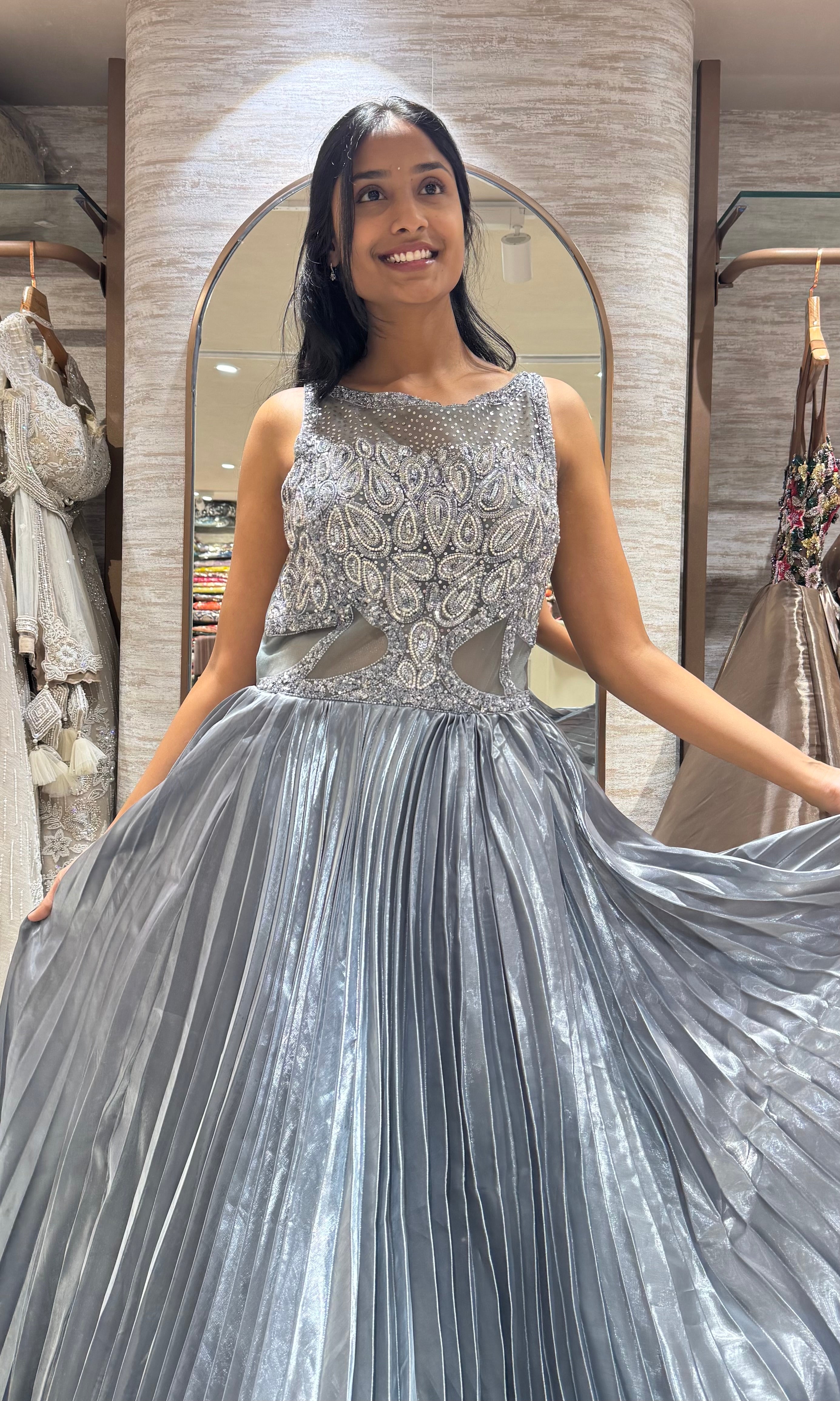 grey Crystal Princess Gown