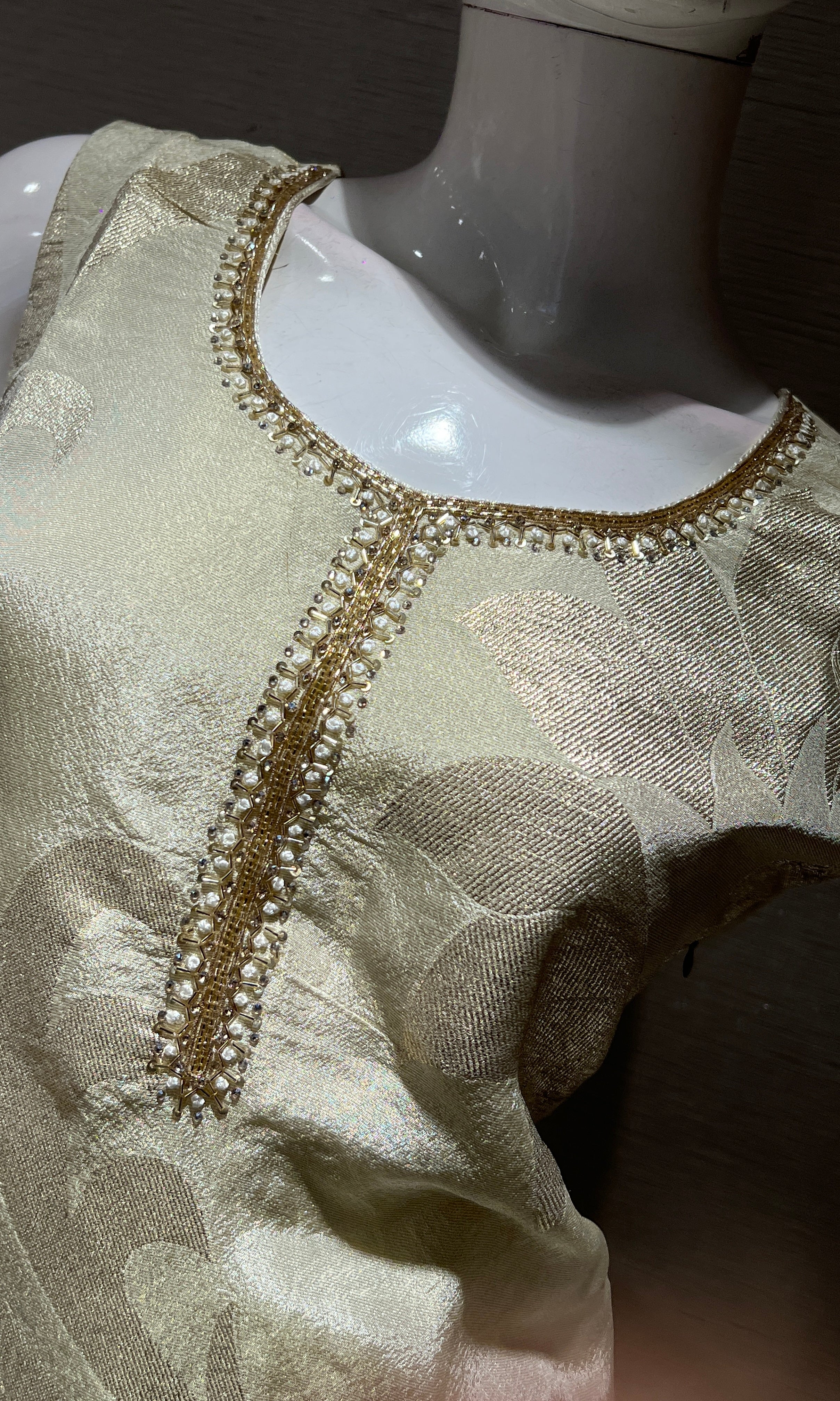 CREAM AND GOLD EMBROIDERY KURTA SET