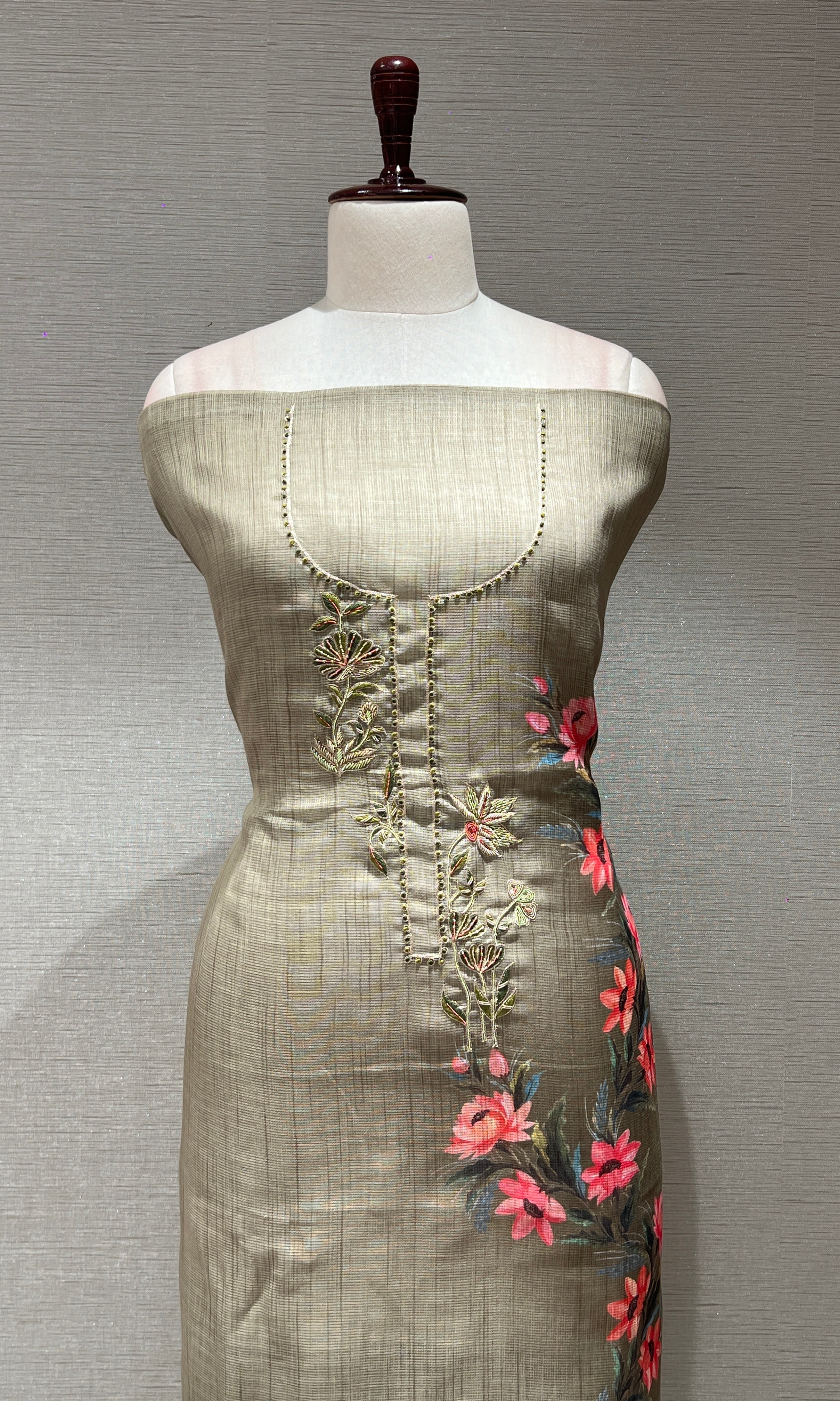 Green dress material