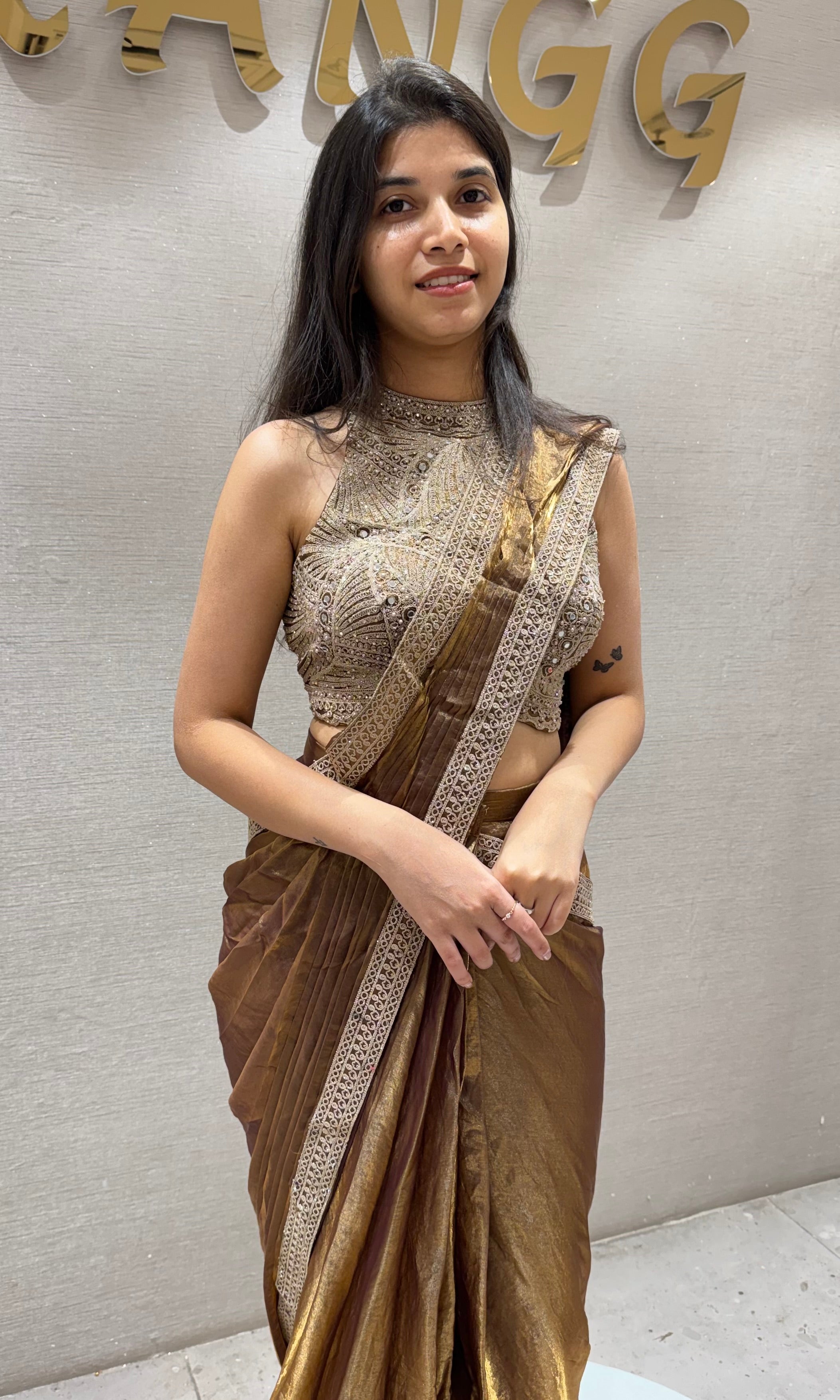 Brown Antique Shimmer SAREE
