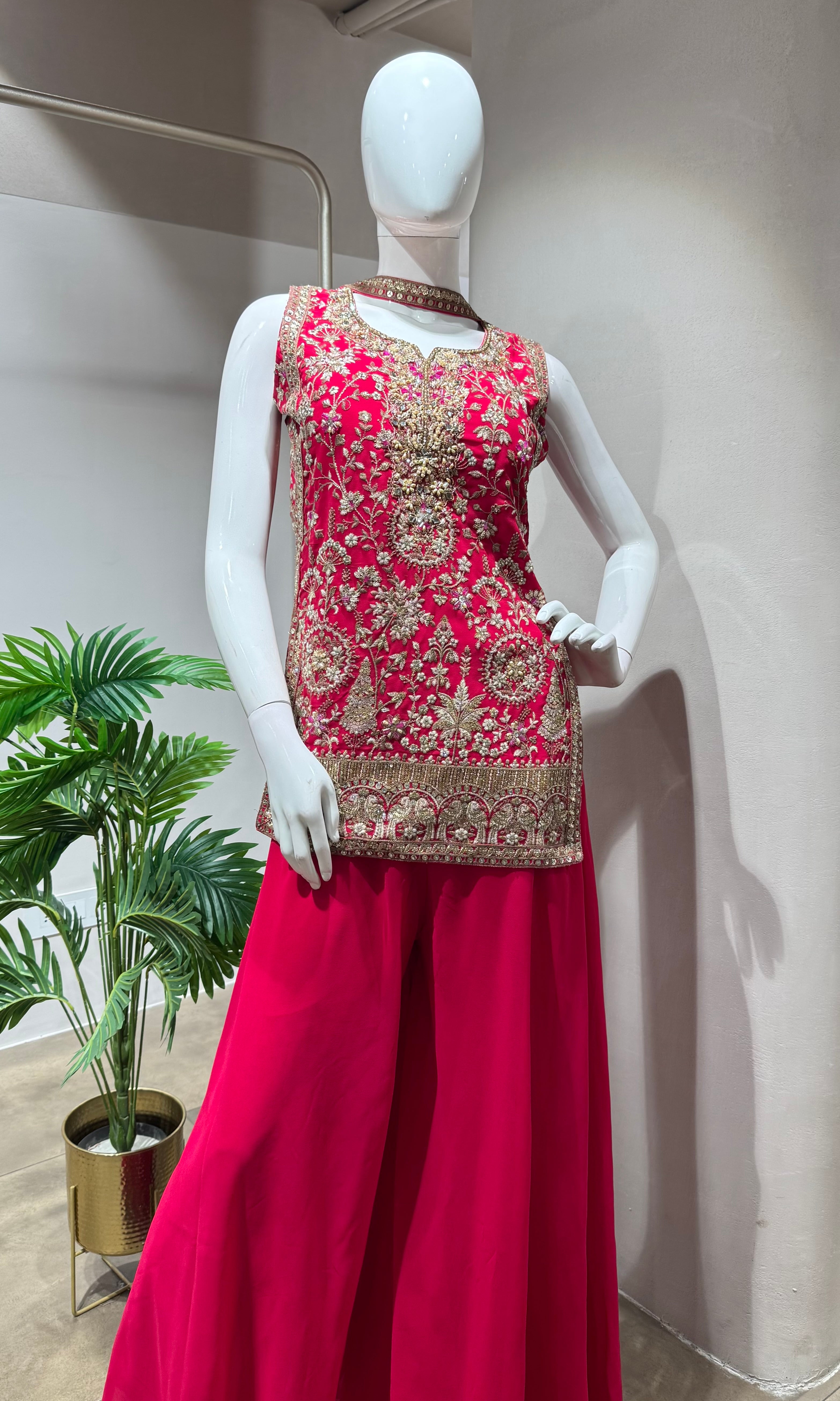 Rani Pink Embroidered SHARARA Set