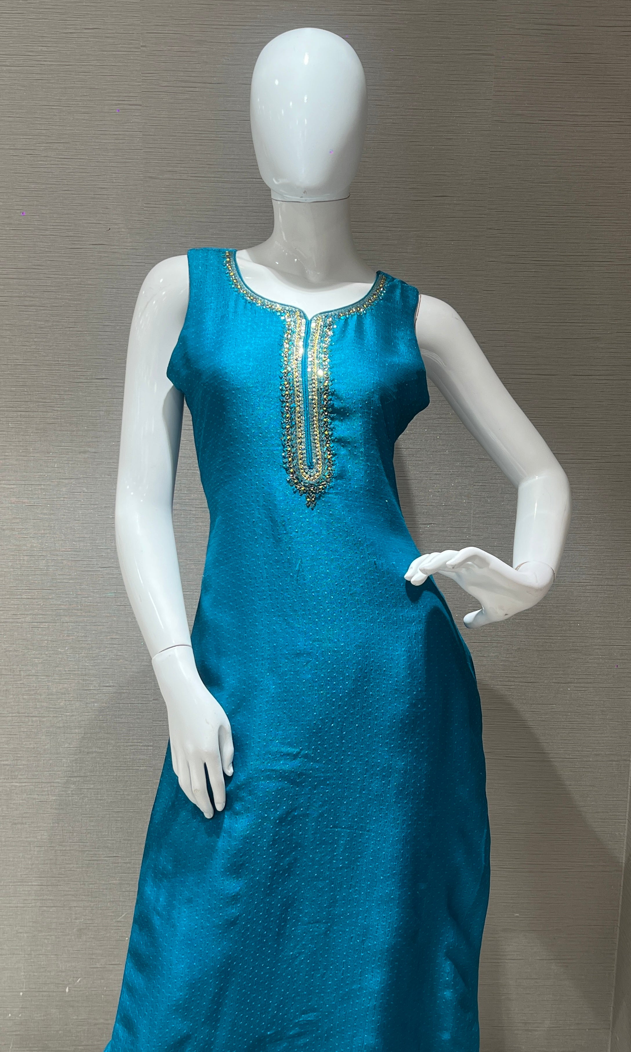 Blue Embroidered Kurta Set with Dupatta