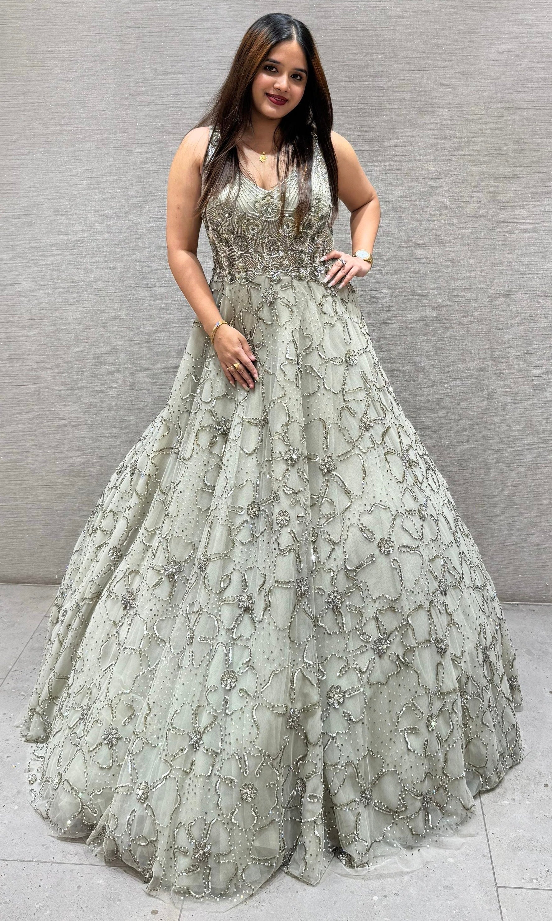 Light green long dress