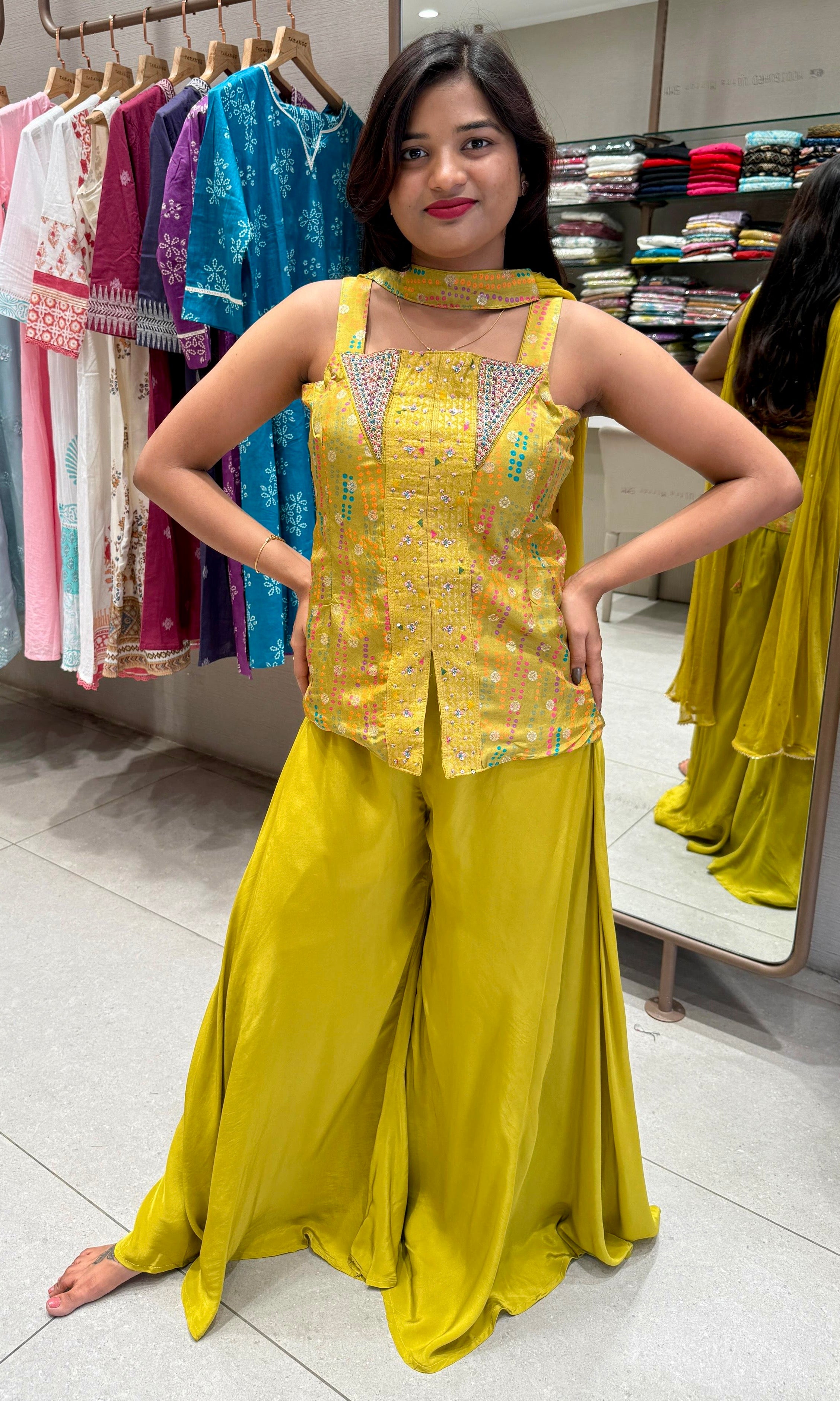 Mehandi green palazzo set