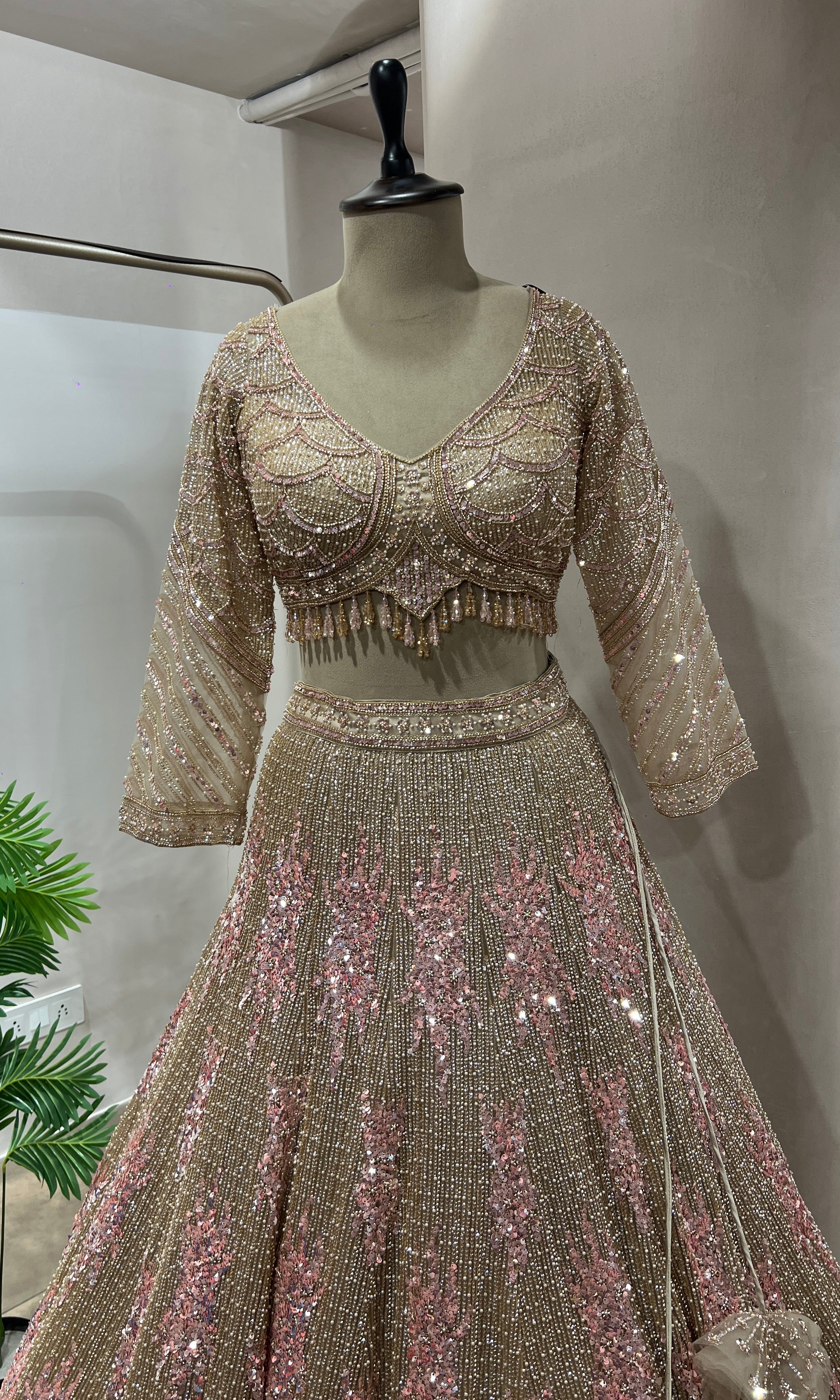 PINK INTRICATE EMBROIDERY LEHENGA