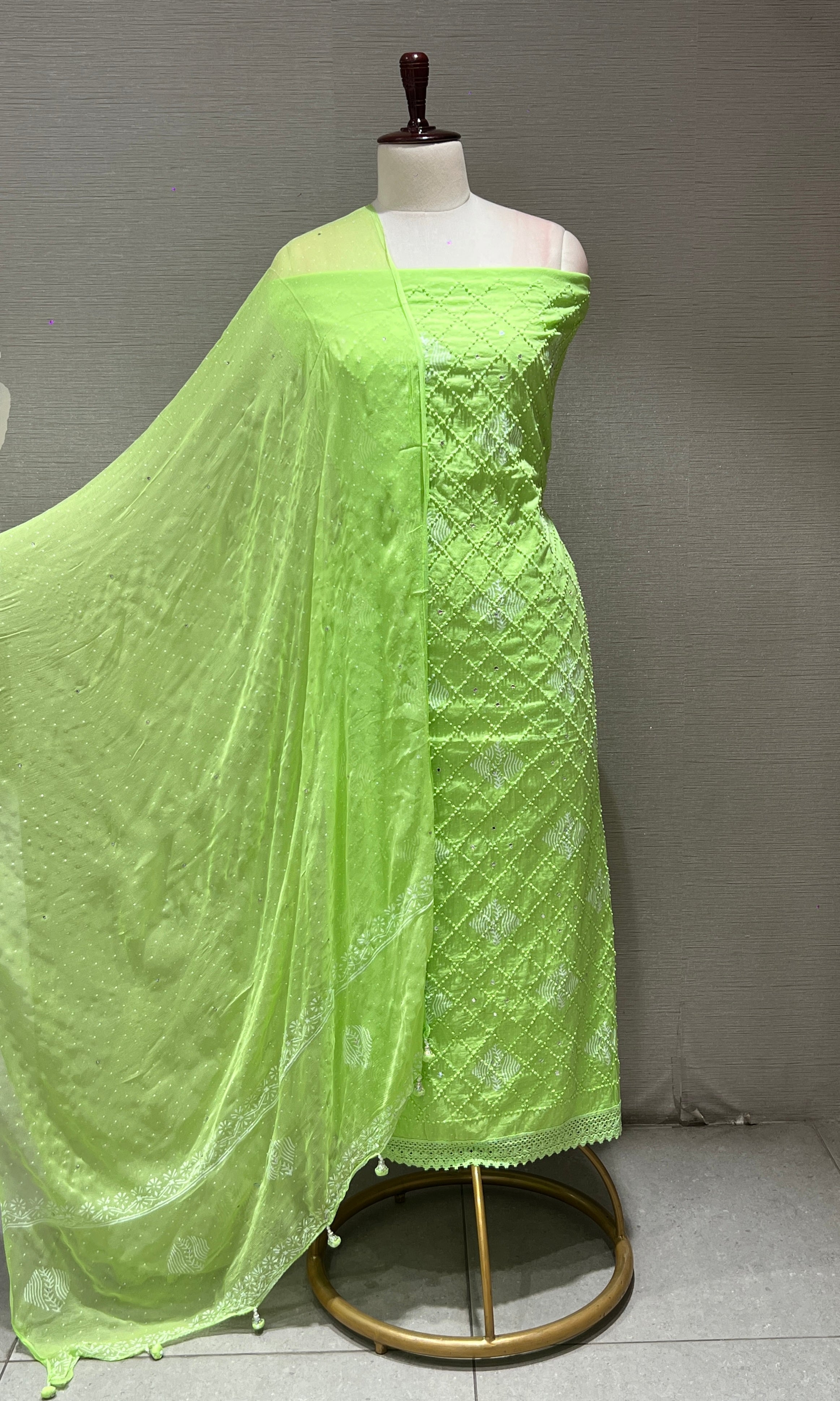 GREEN dress material
