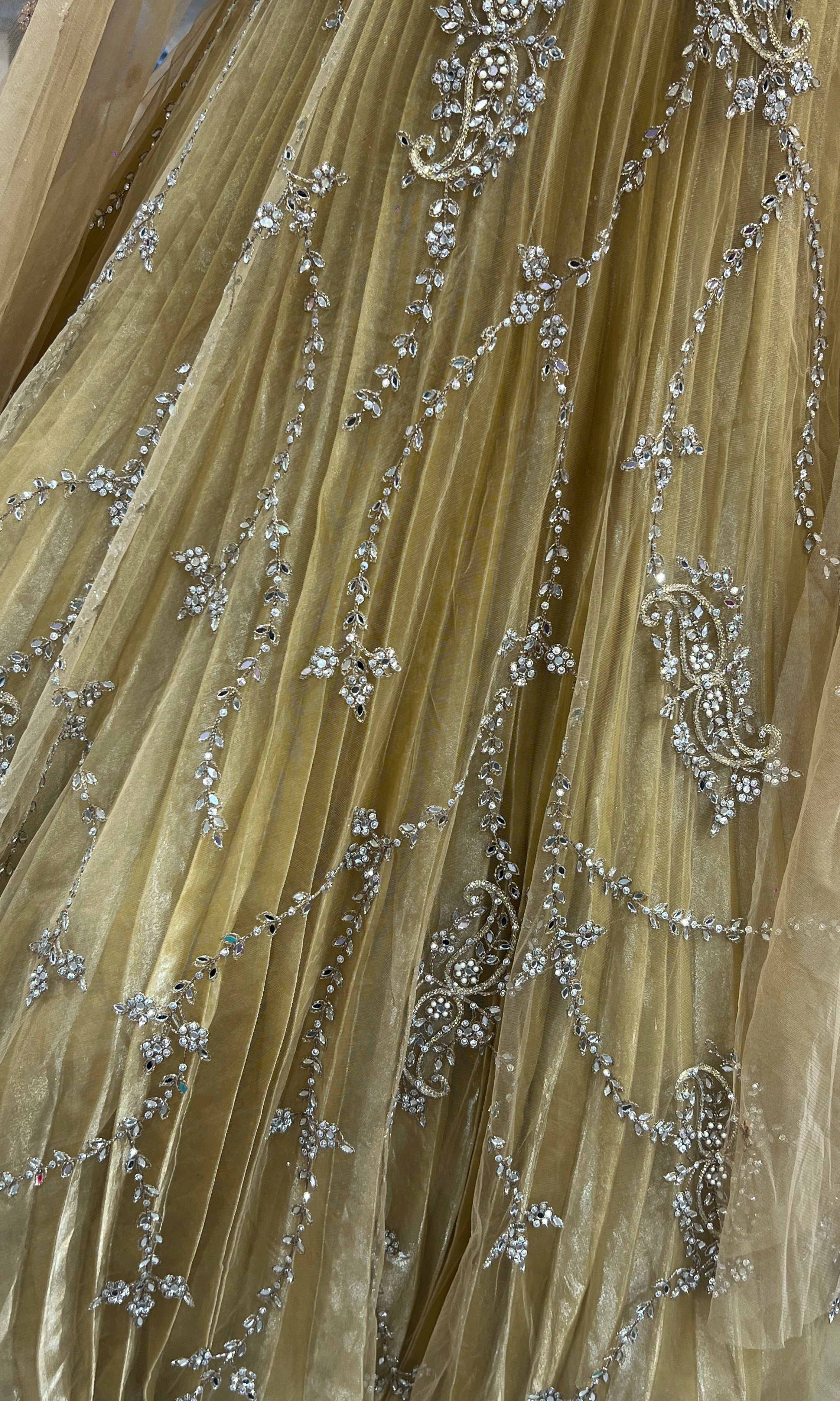 Light brown Crystal Embellished Gown