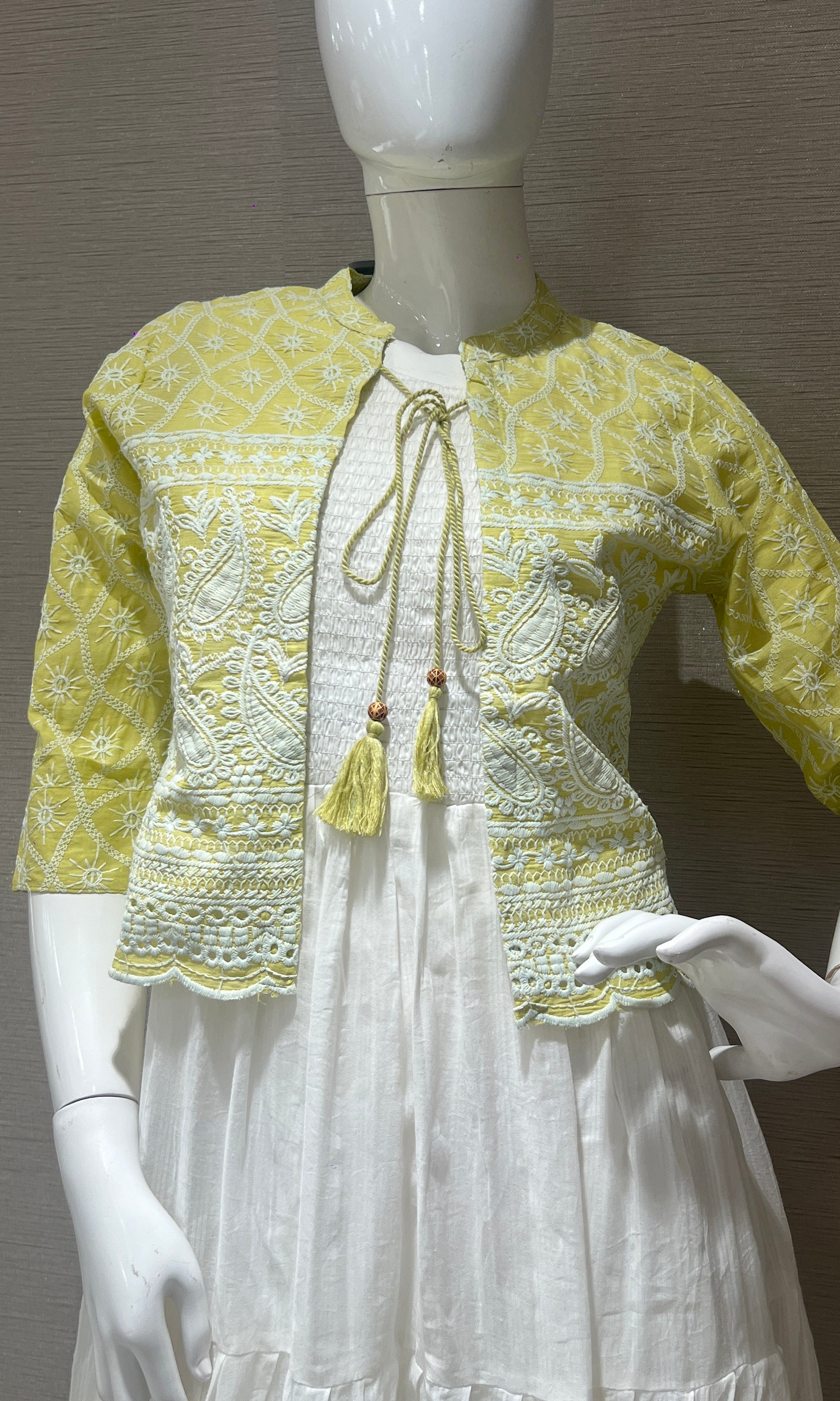 Green Anarkali gown with jacket