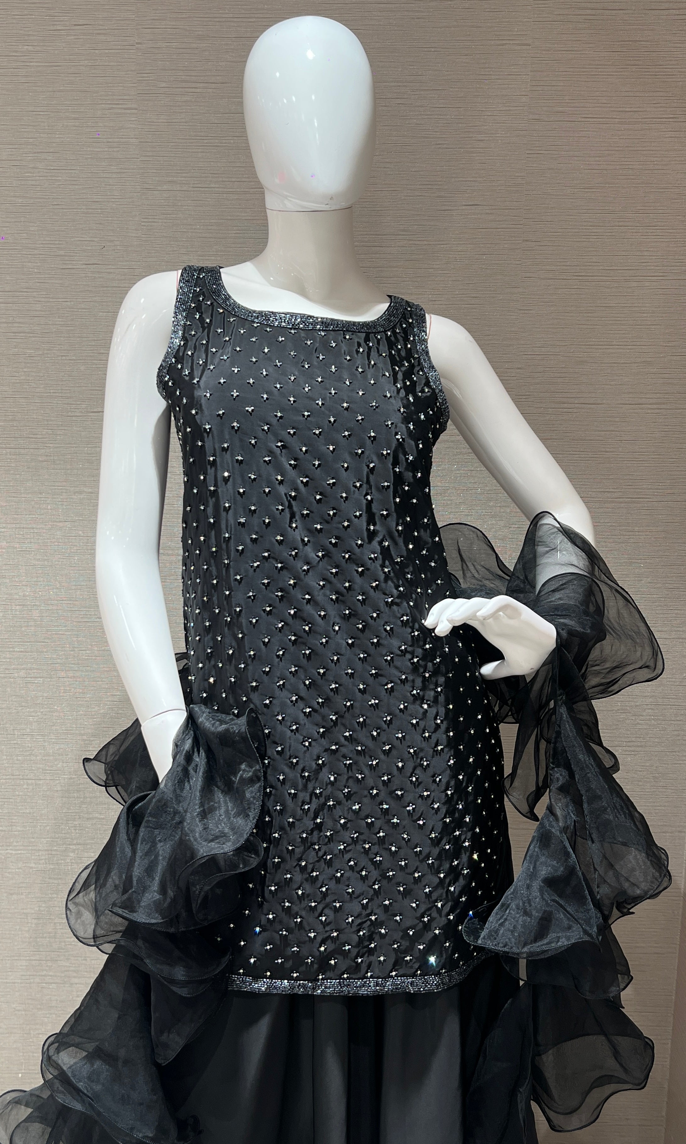 Noir Ruffle Palazzo Set