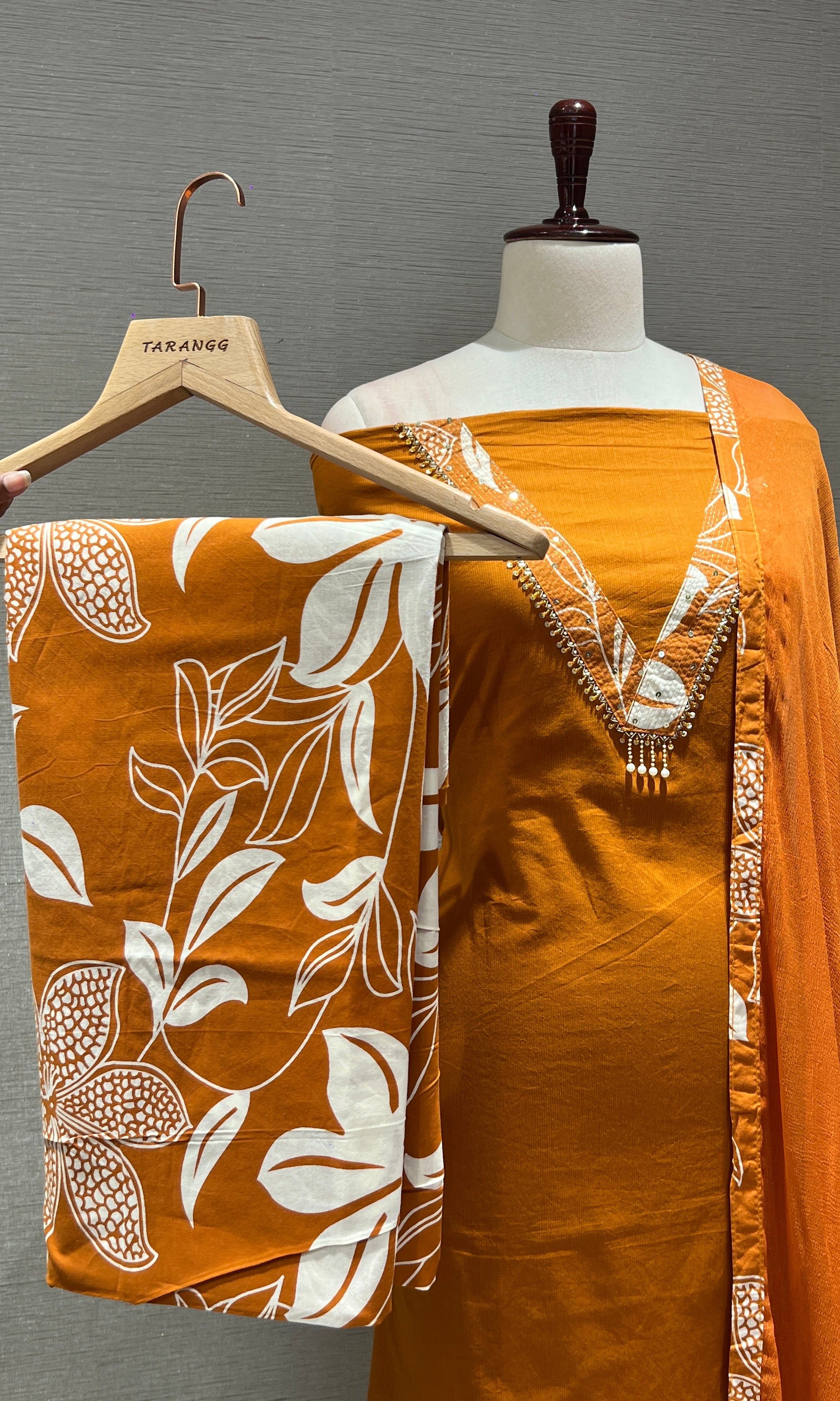 ORANGE dress material