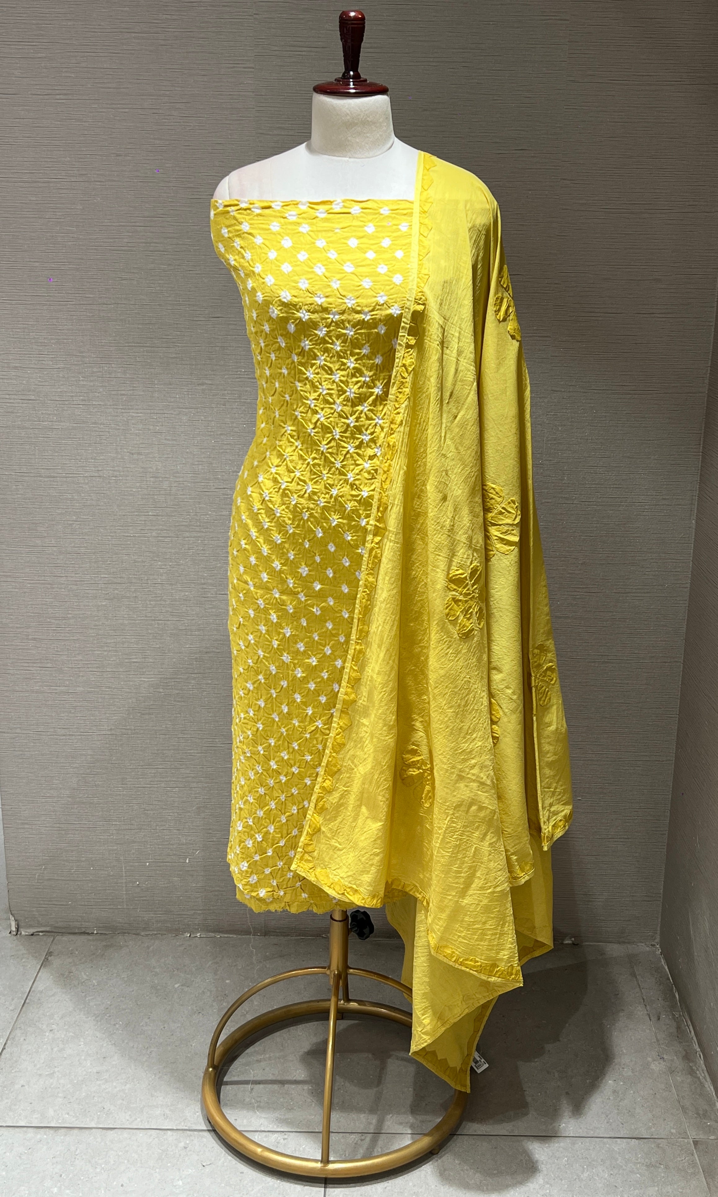 Yellow Chikankari Dress Material