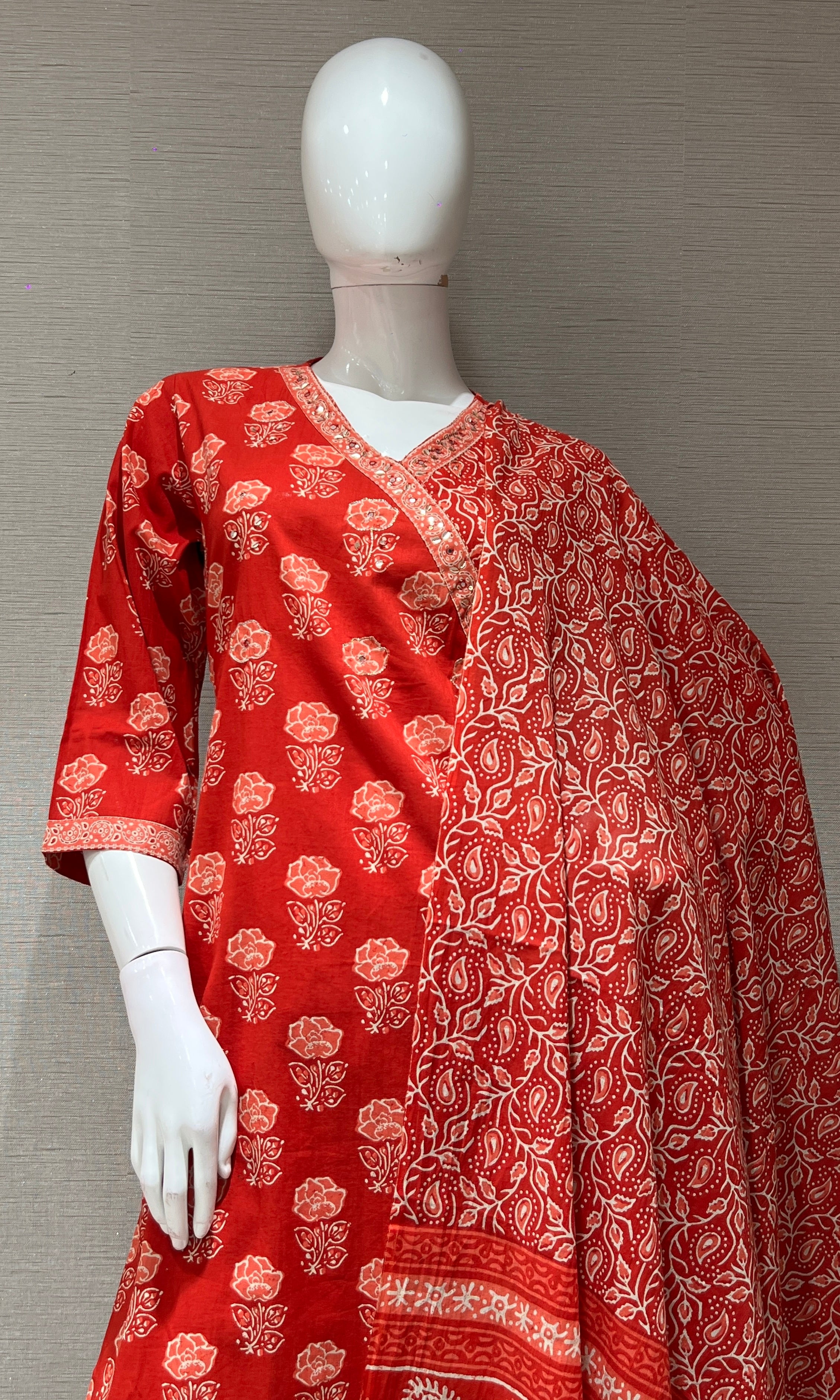 MAROON floral print kurta set