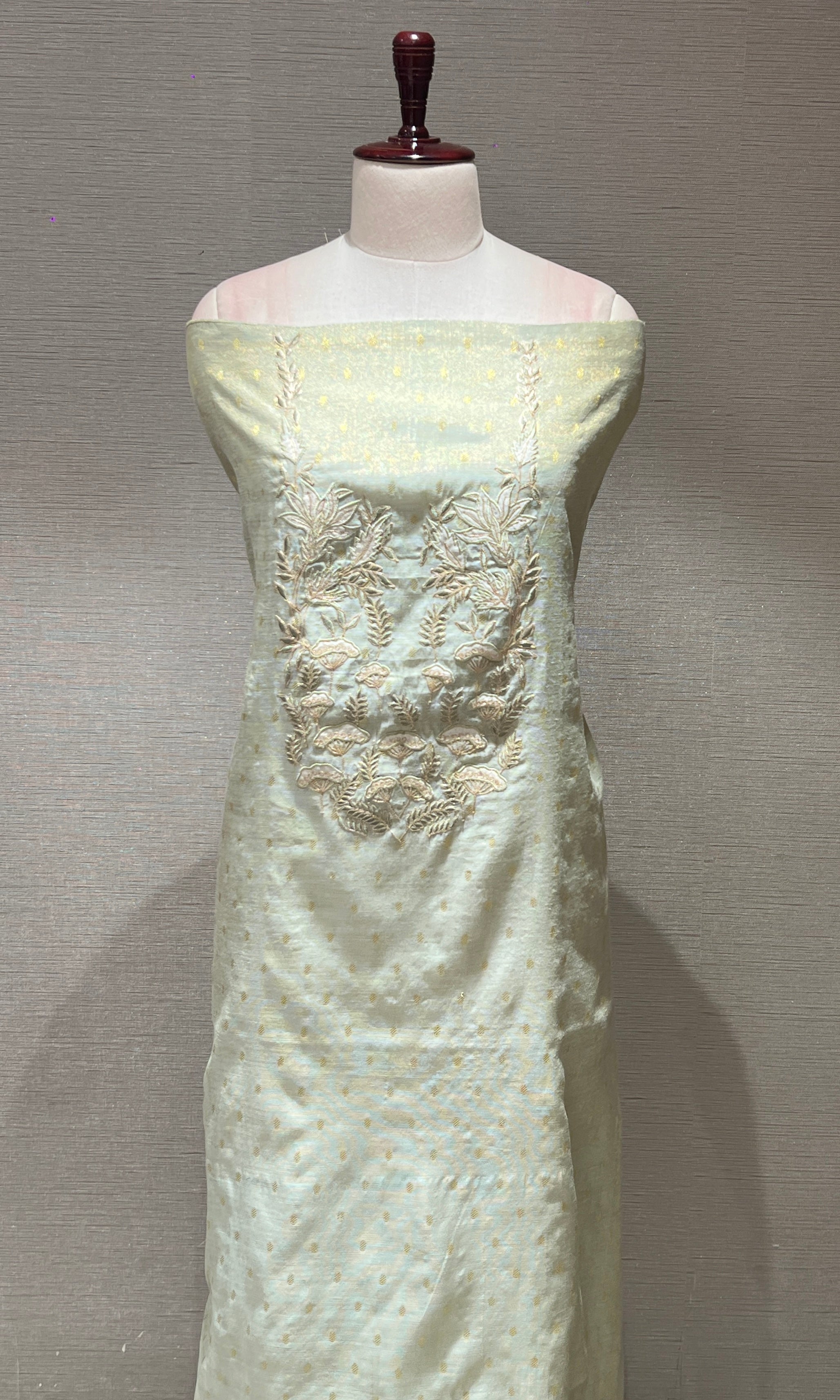 Pista green dress material