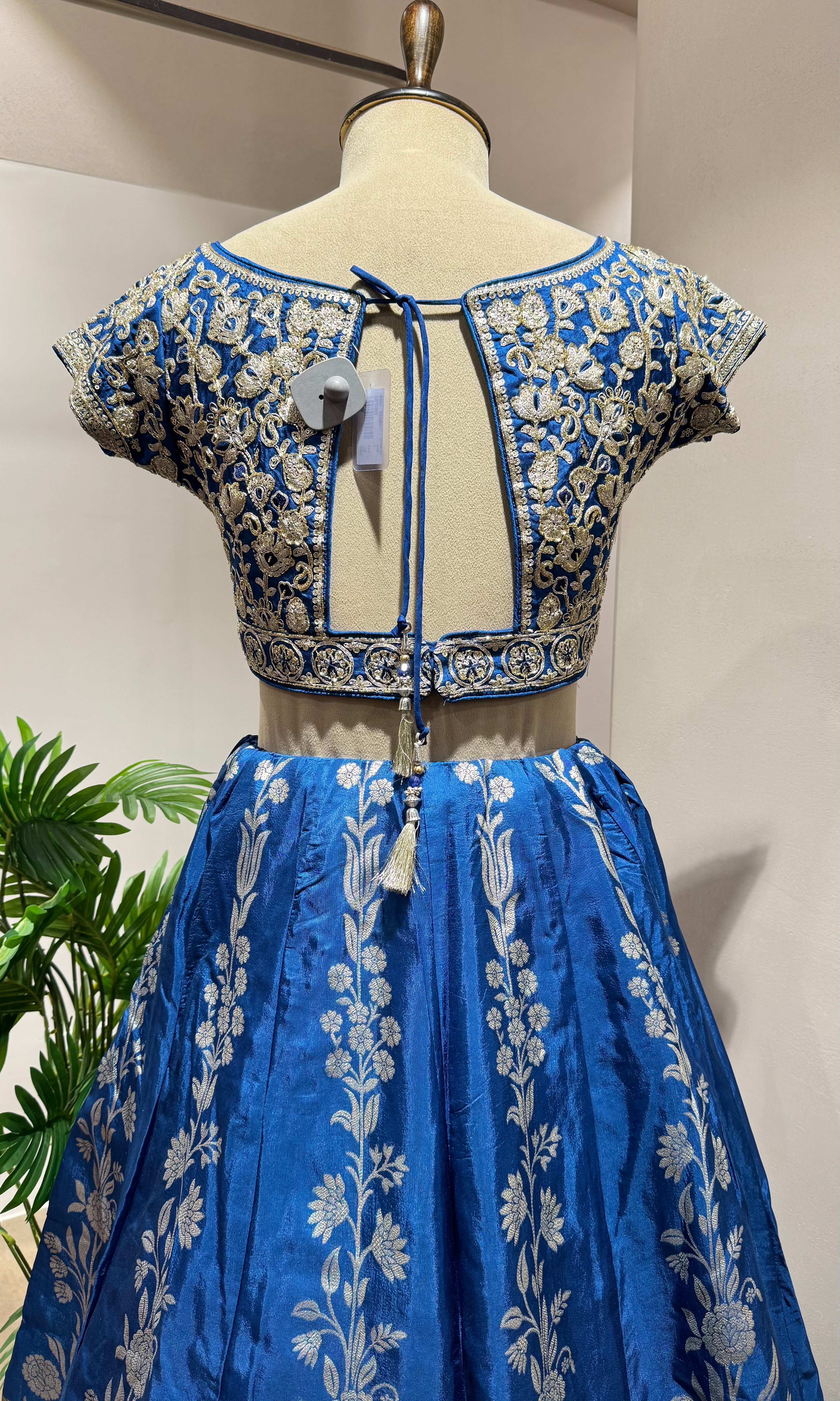 Blue Lehenga with Zari Embroidery