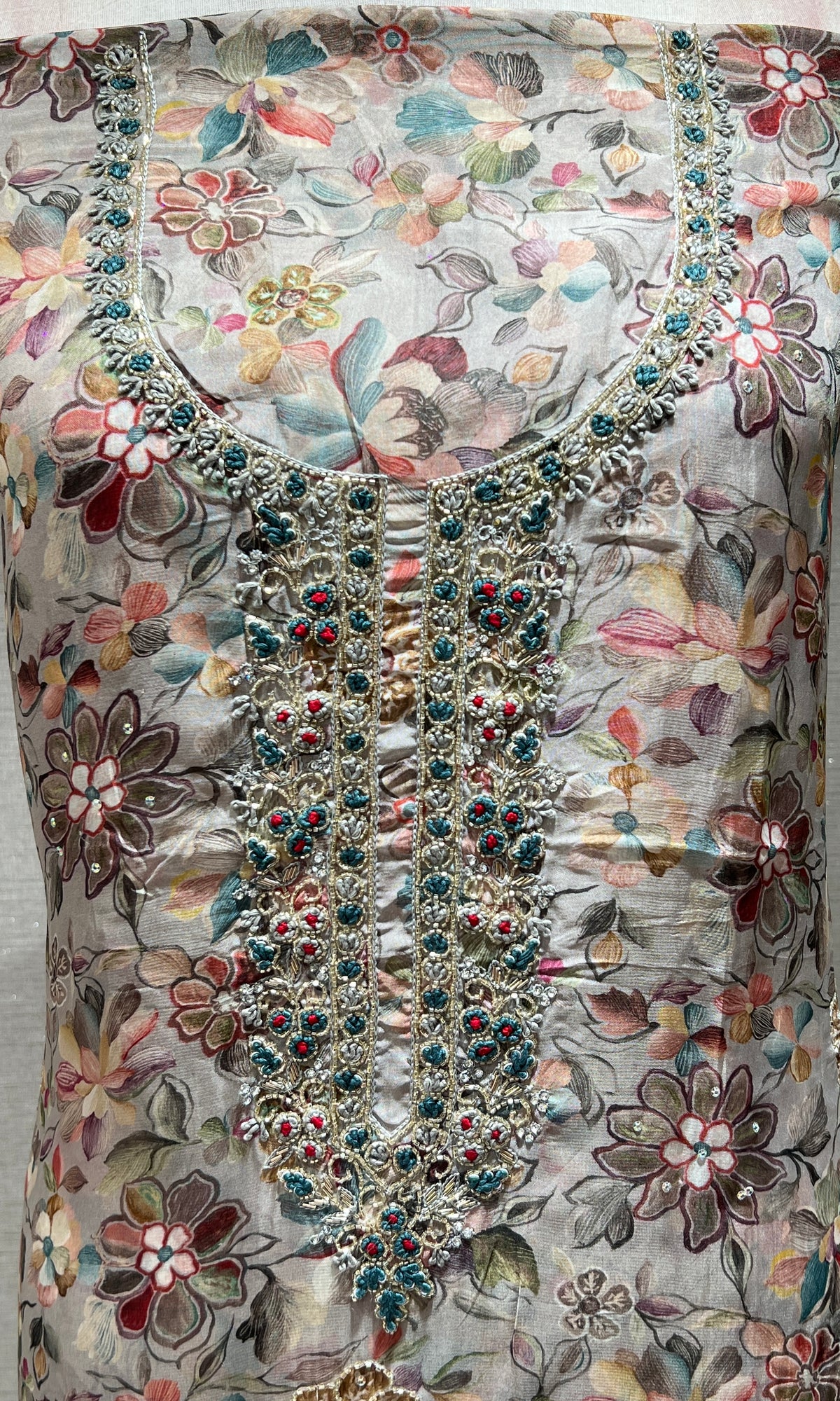 Light blue dress material