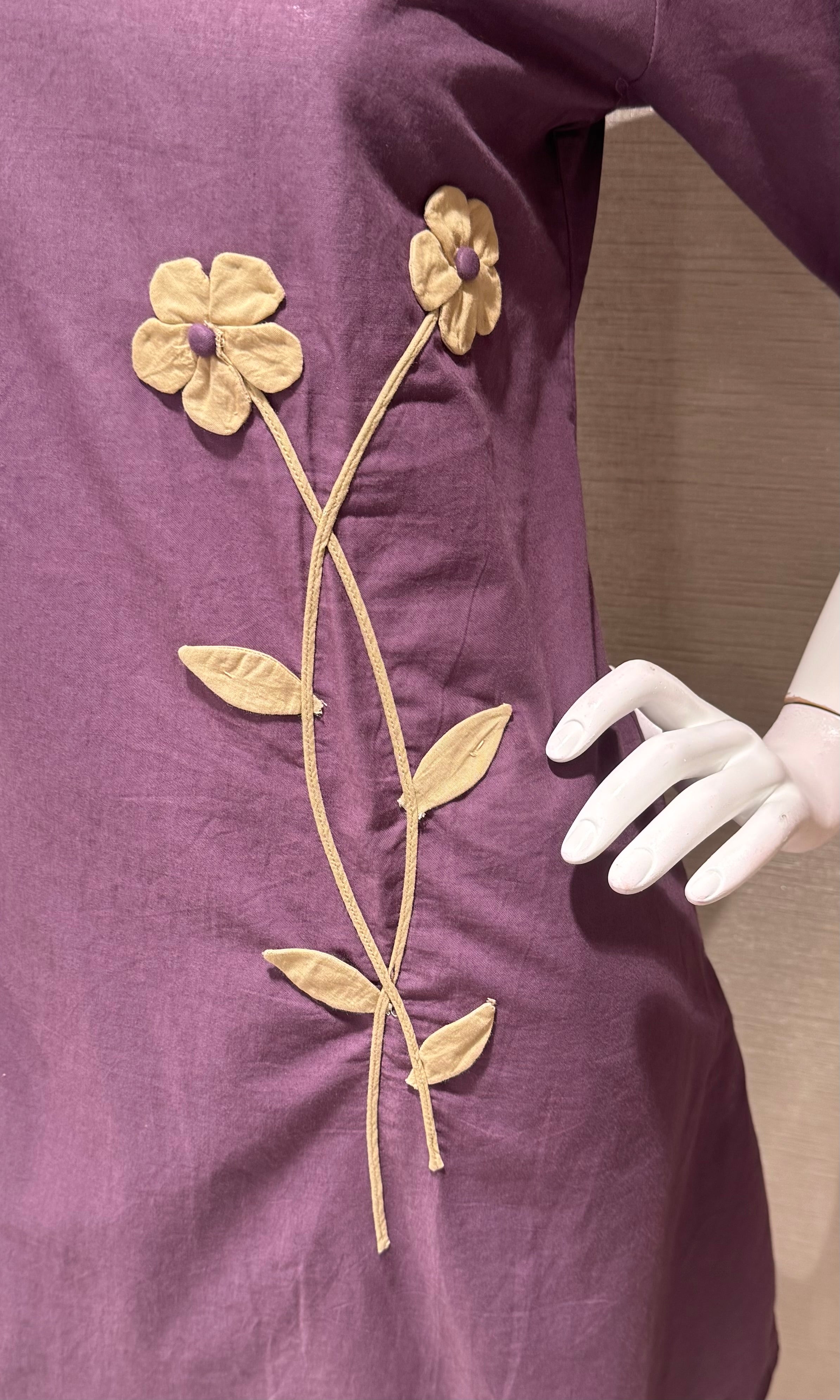 Purple Floral motif Cord set