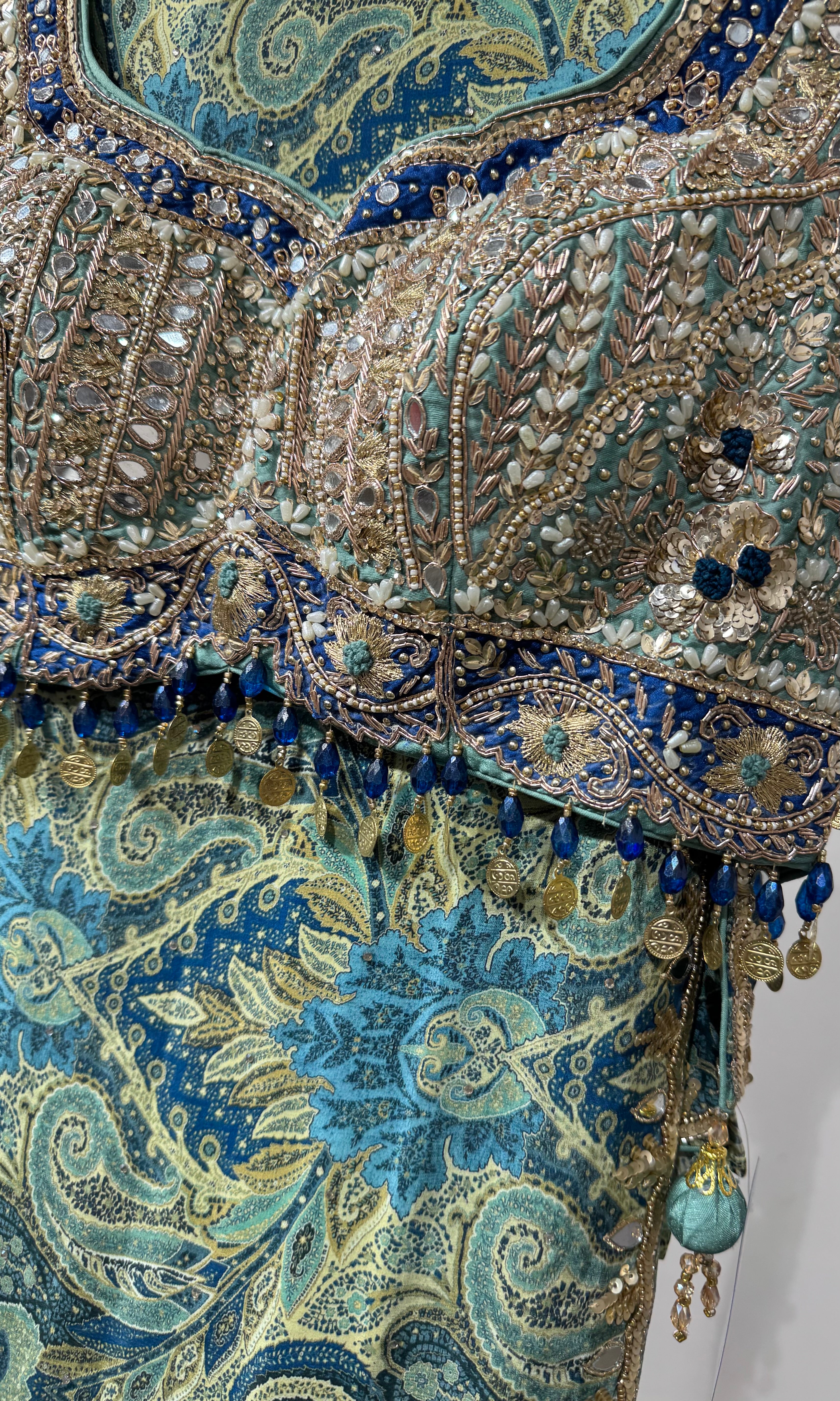 Multi green saree with EMBROIDERED blouse