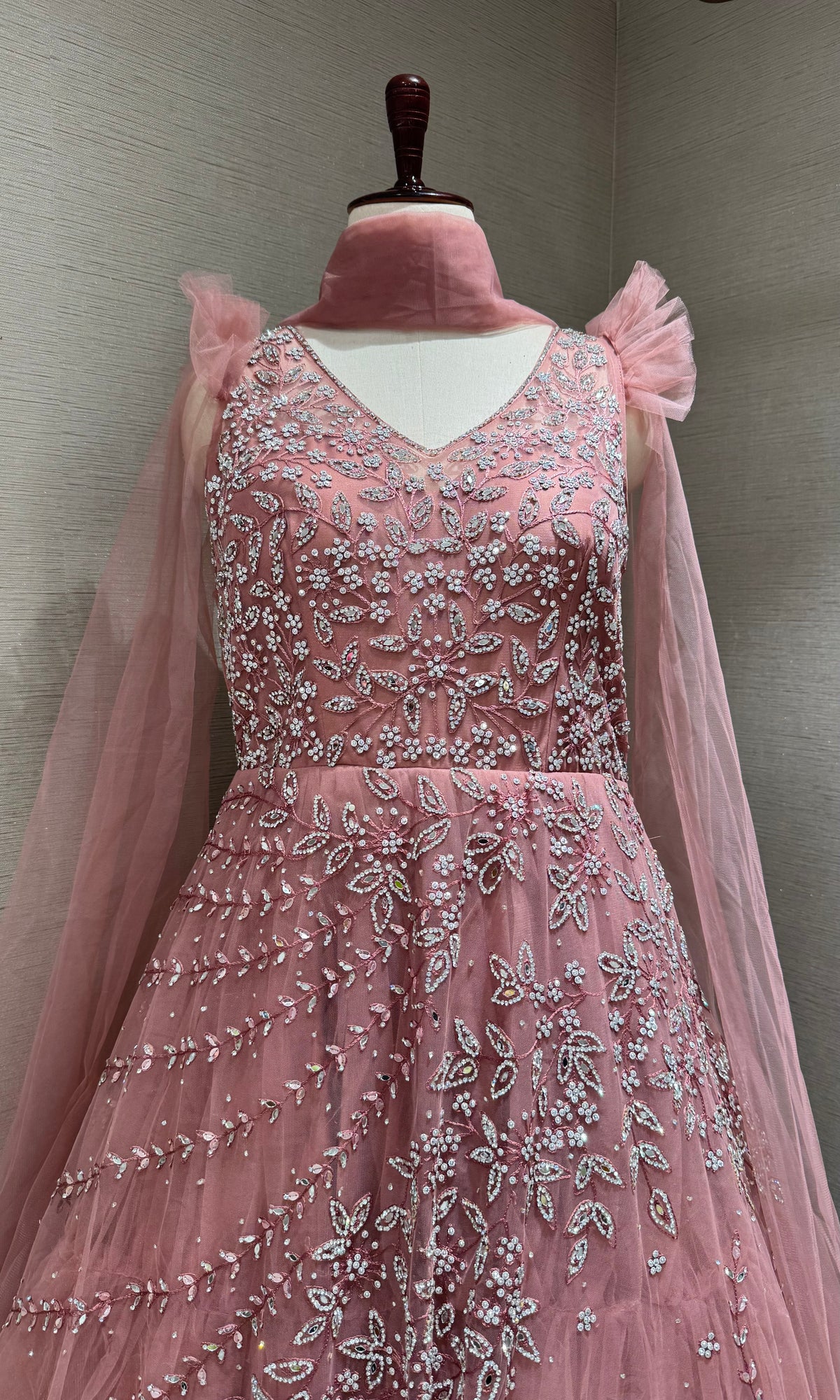 Moee Elegant Gown with Sheer Cape