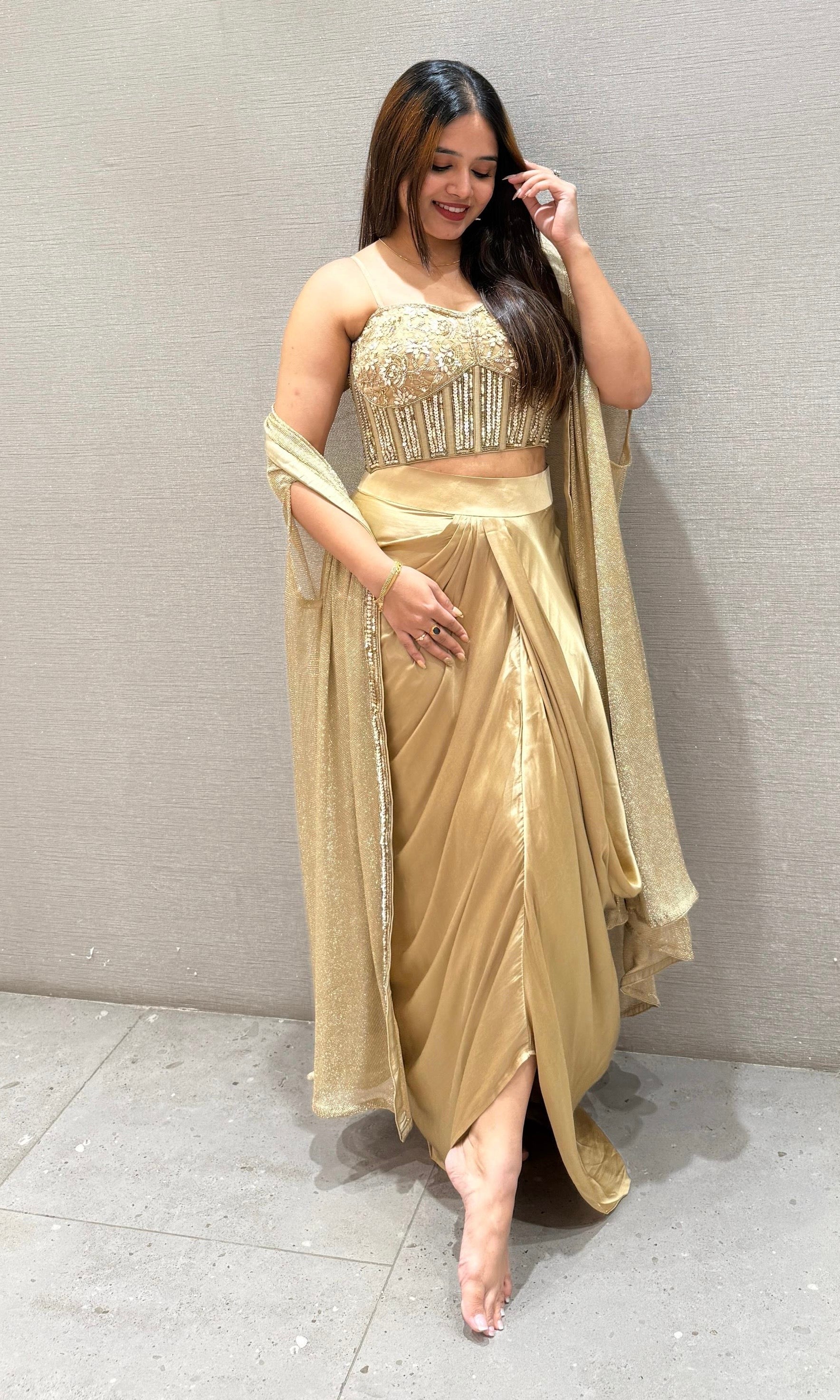 Gold indo western dress