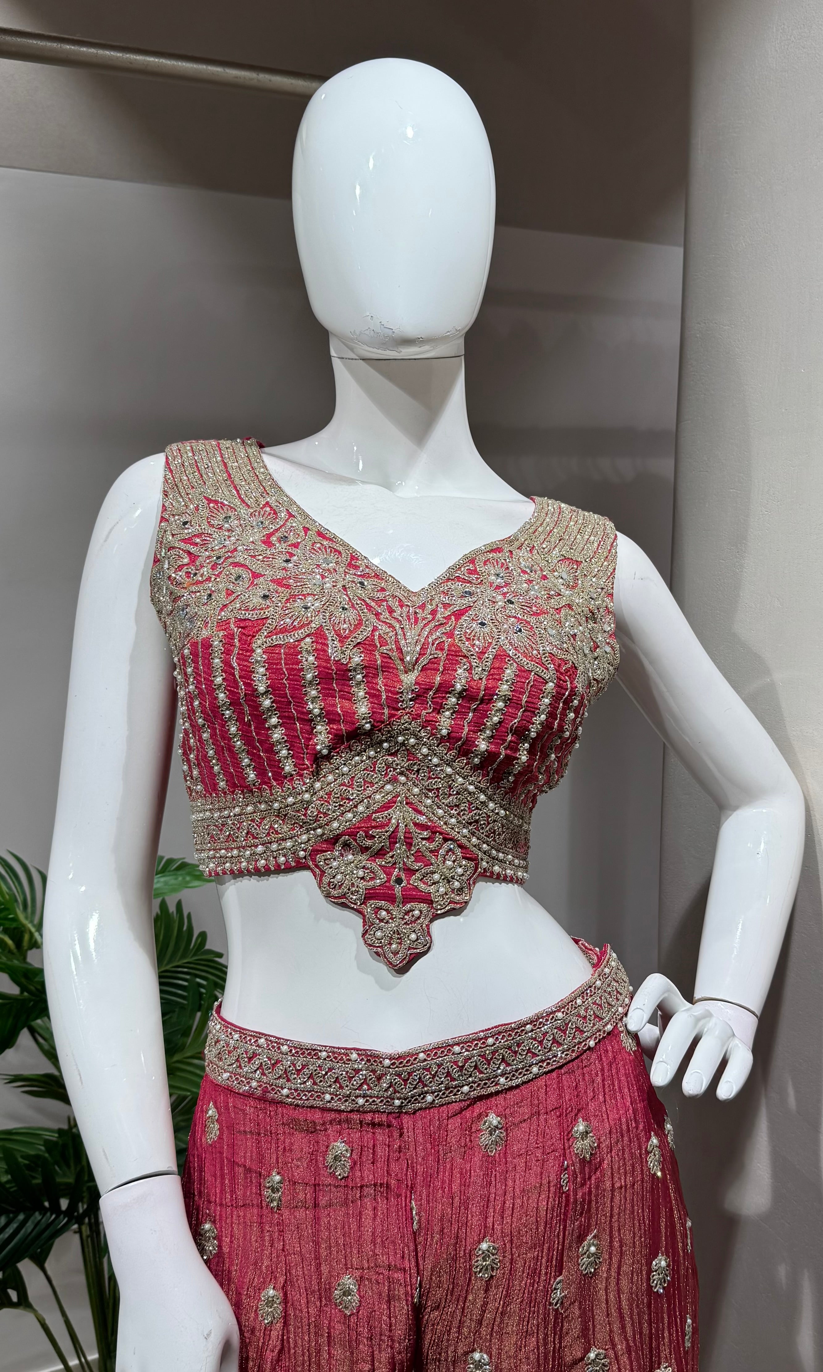 Rani Silk Palazzo with Zari and Sequin Detailing
