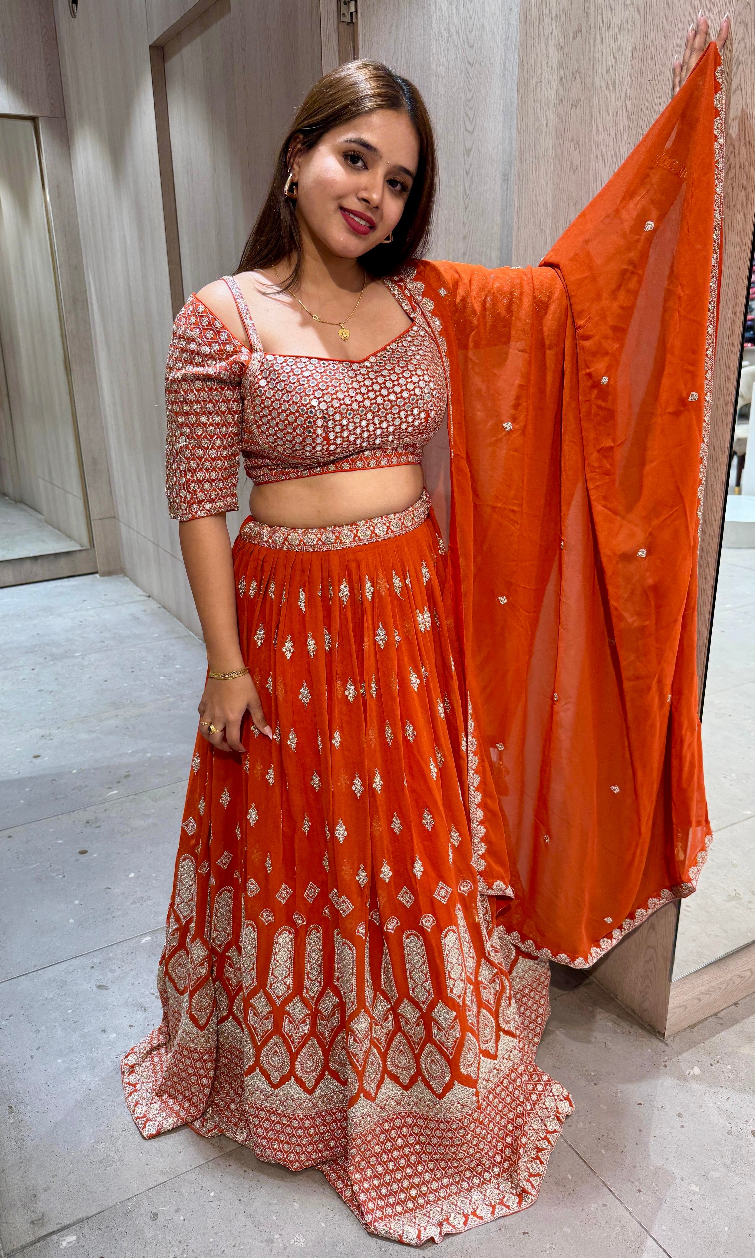 Rust orange Lehenga
