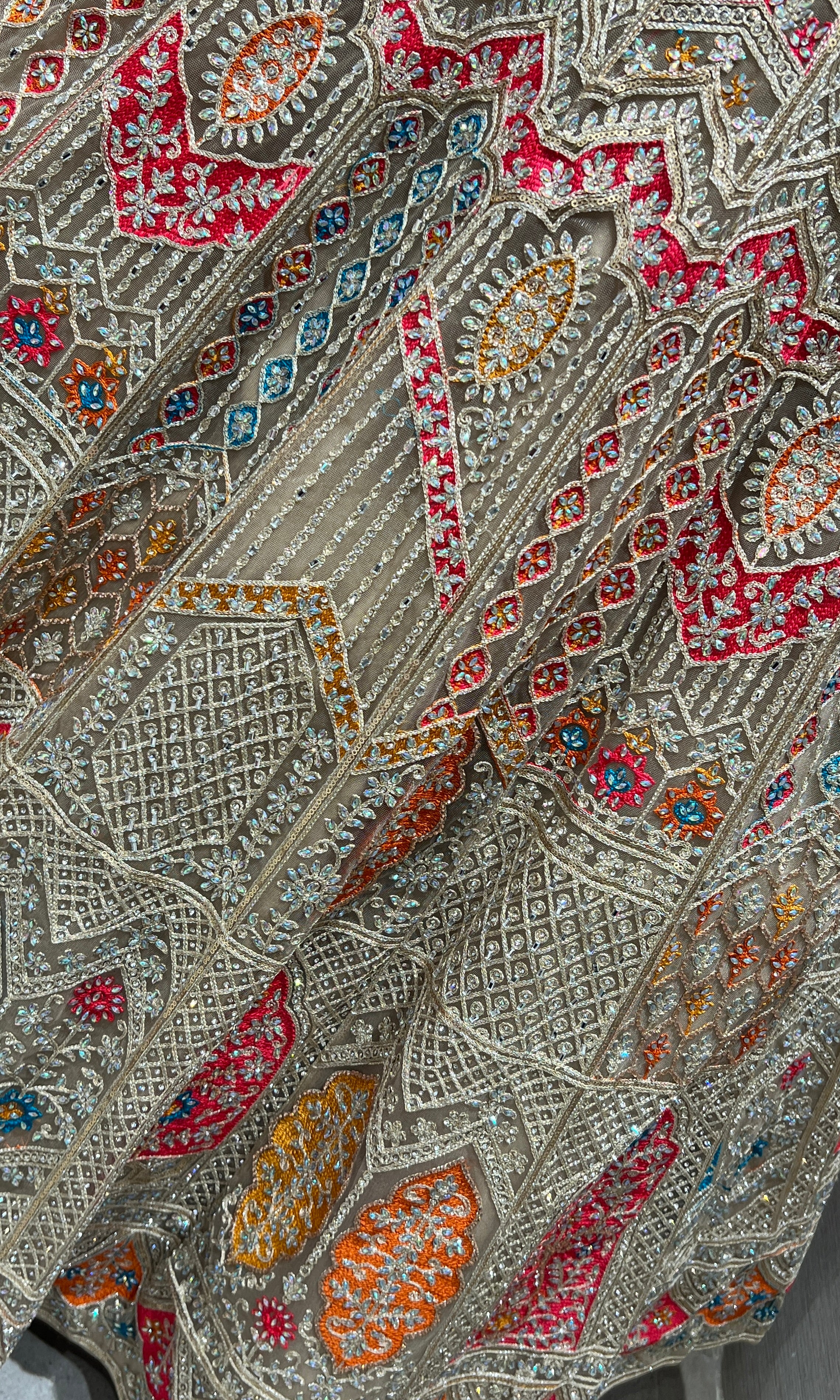 Chikoo Lehenga with Multi Color intricate embroidery