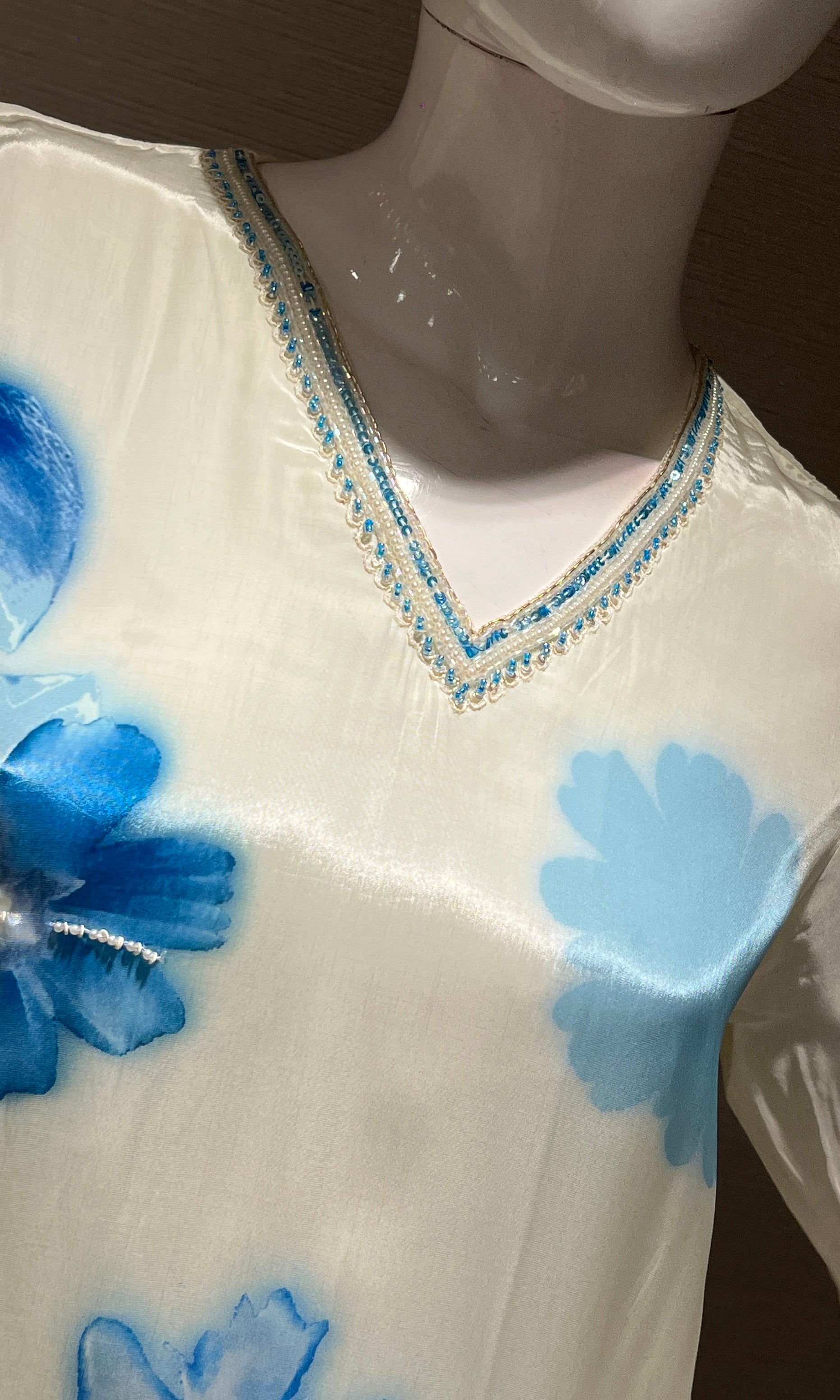 cream floral printed kurta set