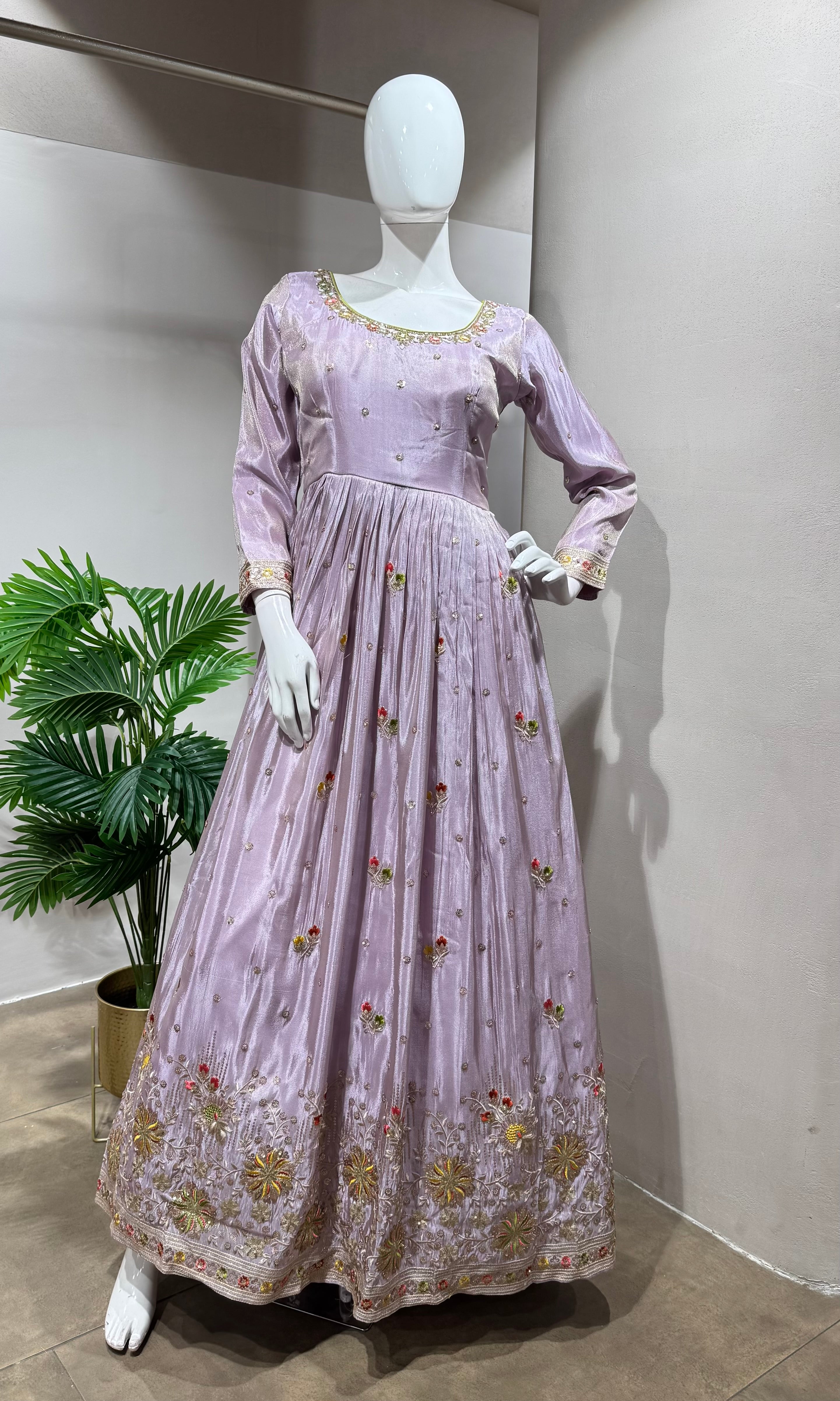 LAVENDER Embroidered Anarkali SET