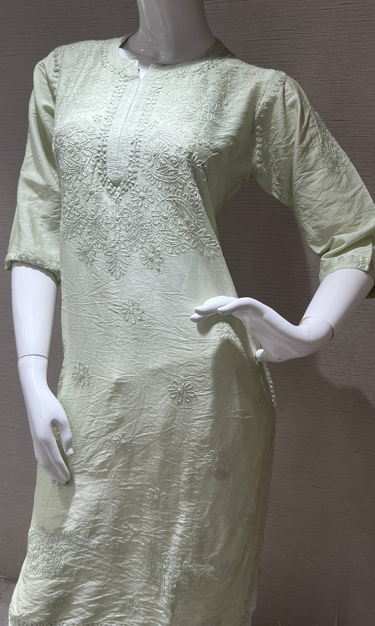 Ethnic Pista Green Kurti top