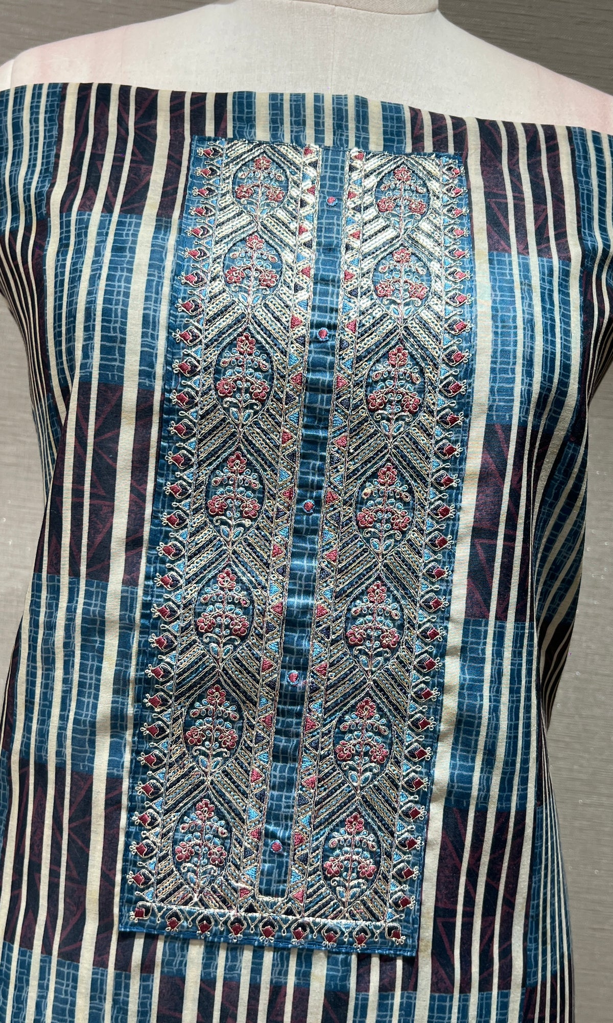 Blue dress material