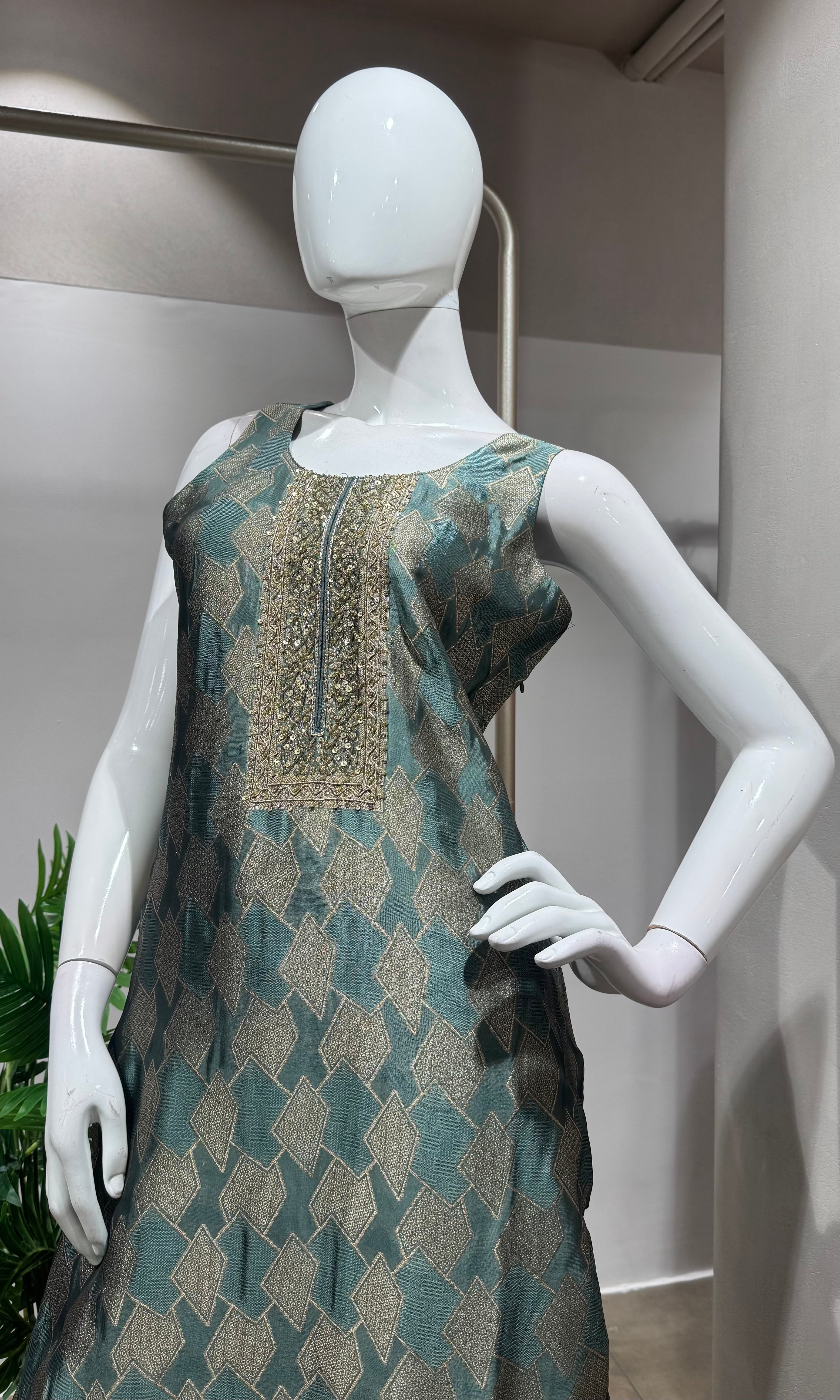 SEA GREEN Embroidered KURTA SET