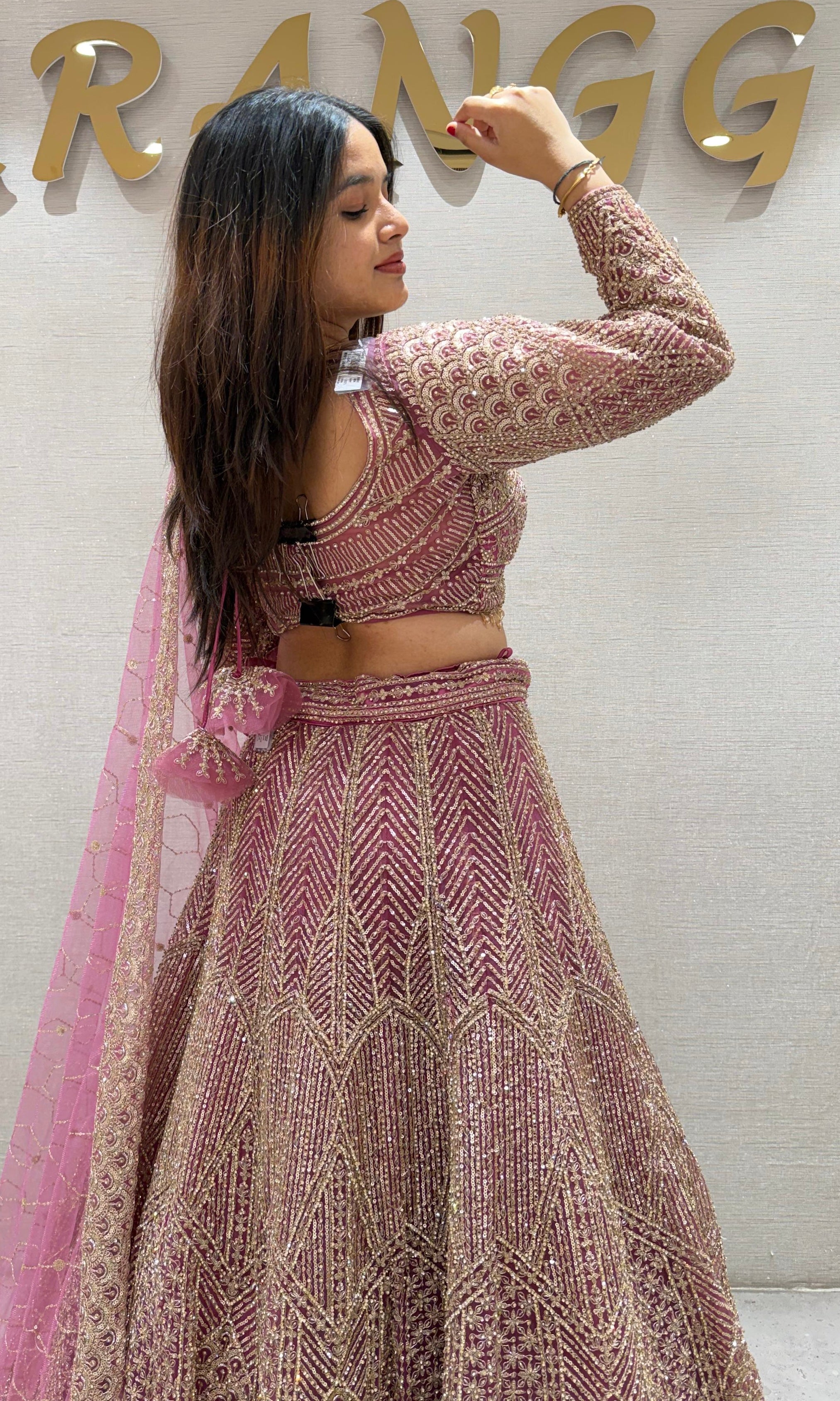 GAJARI HEAVY GOLDEN EMBROIDERED Lehenga