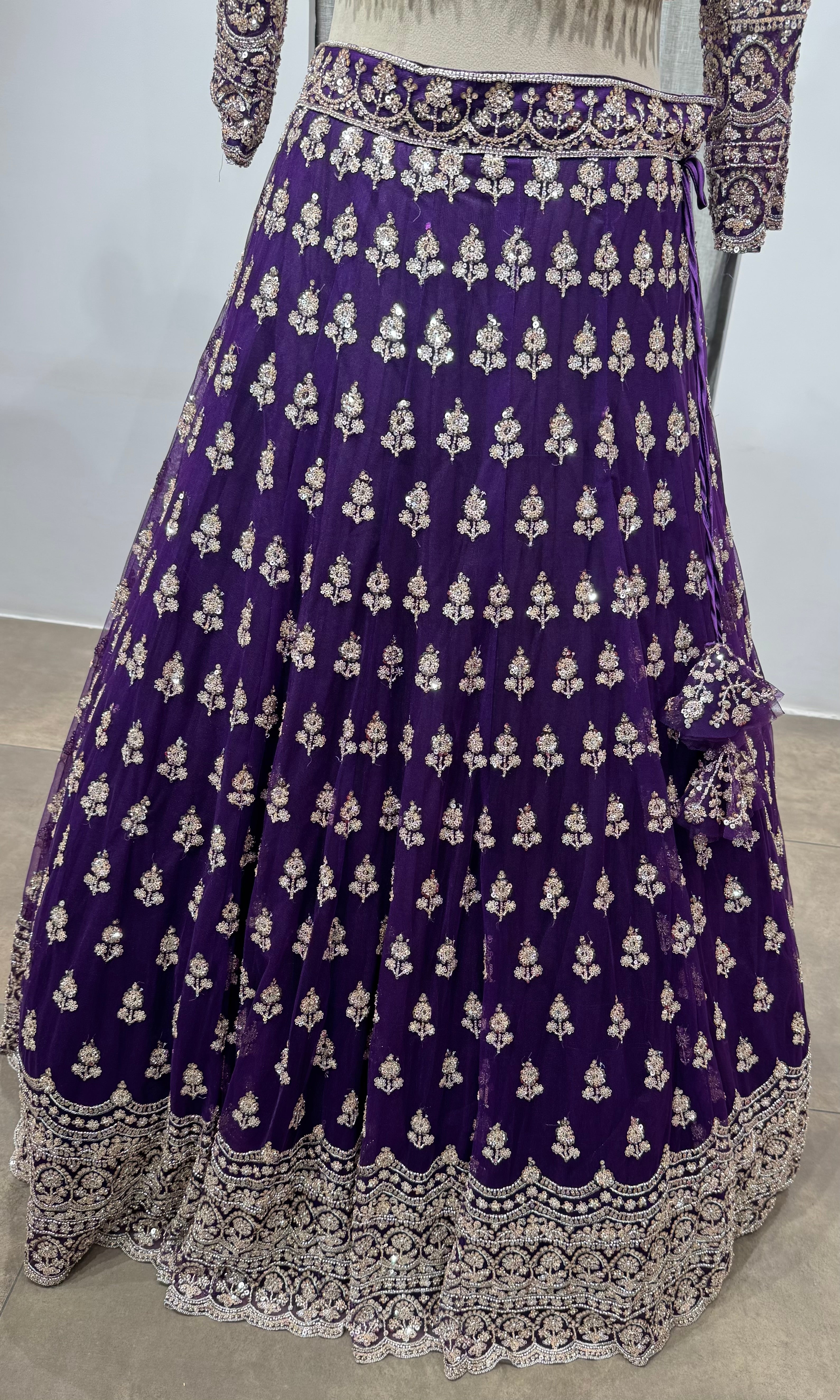 PURPLE intricate embroidered Lehenga set