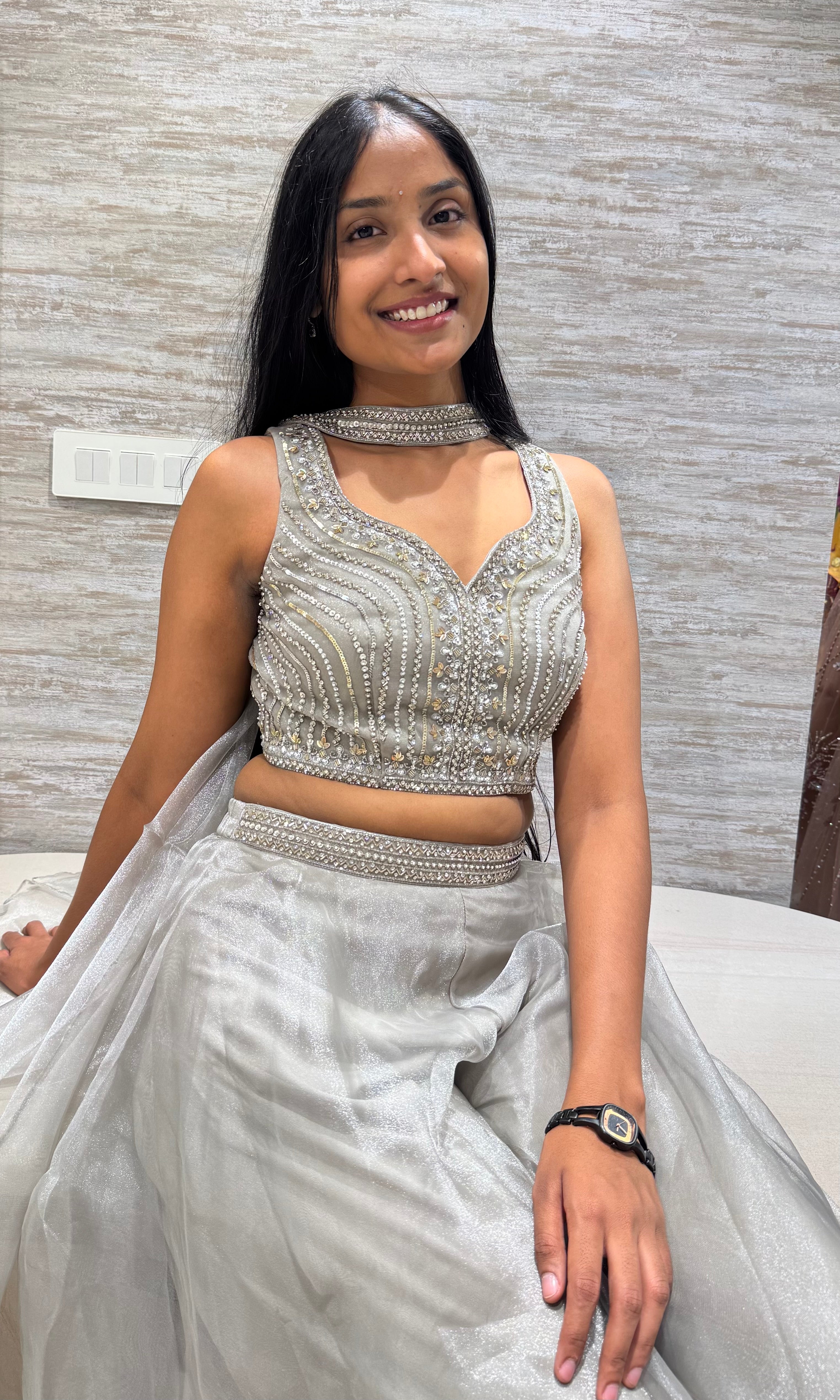 Silver Grey Embellished palazzo