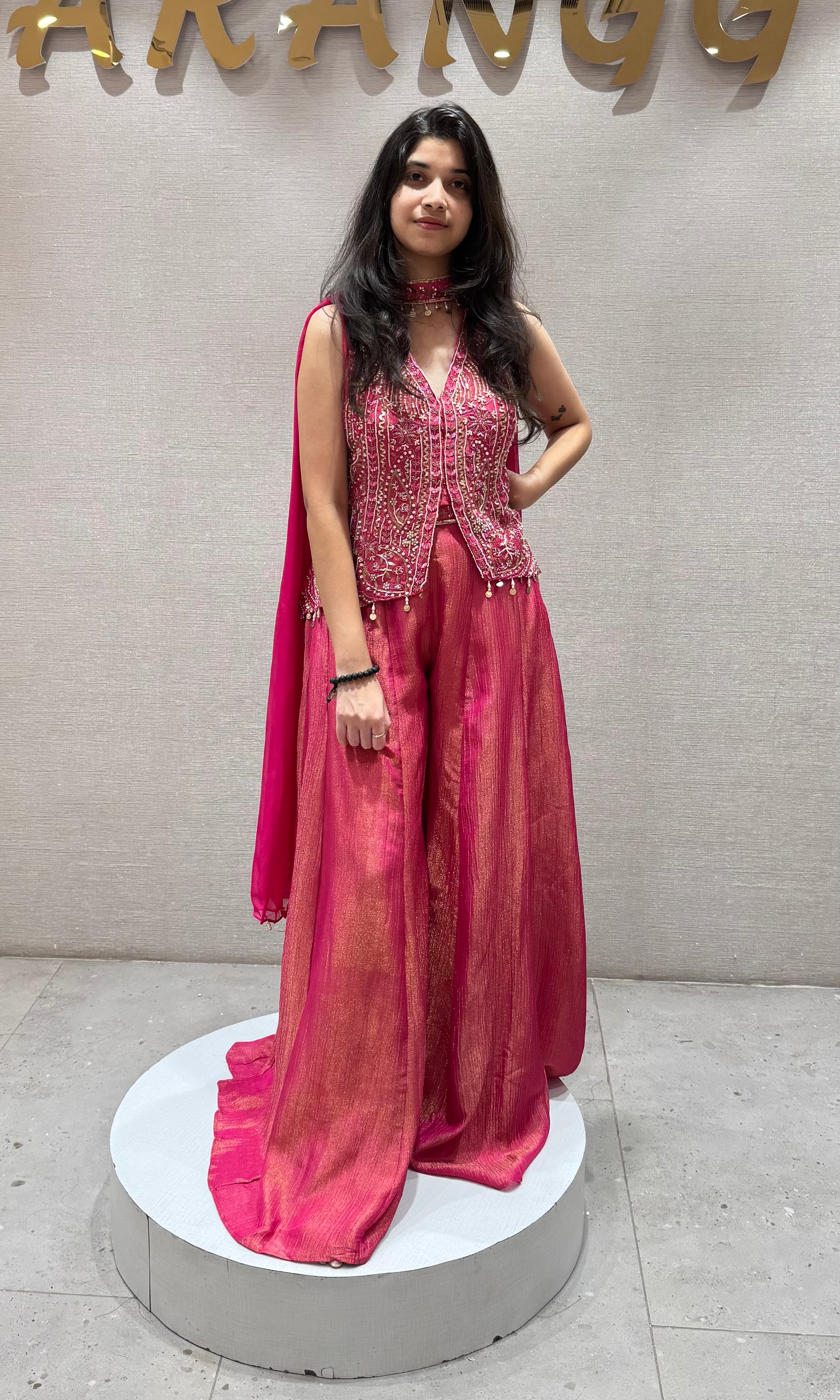rani pink embellished palazzo set