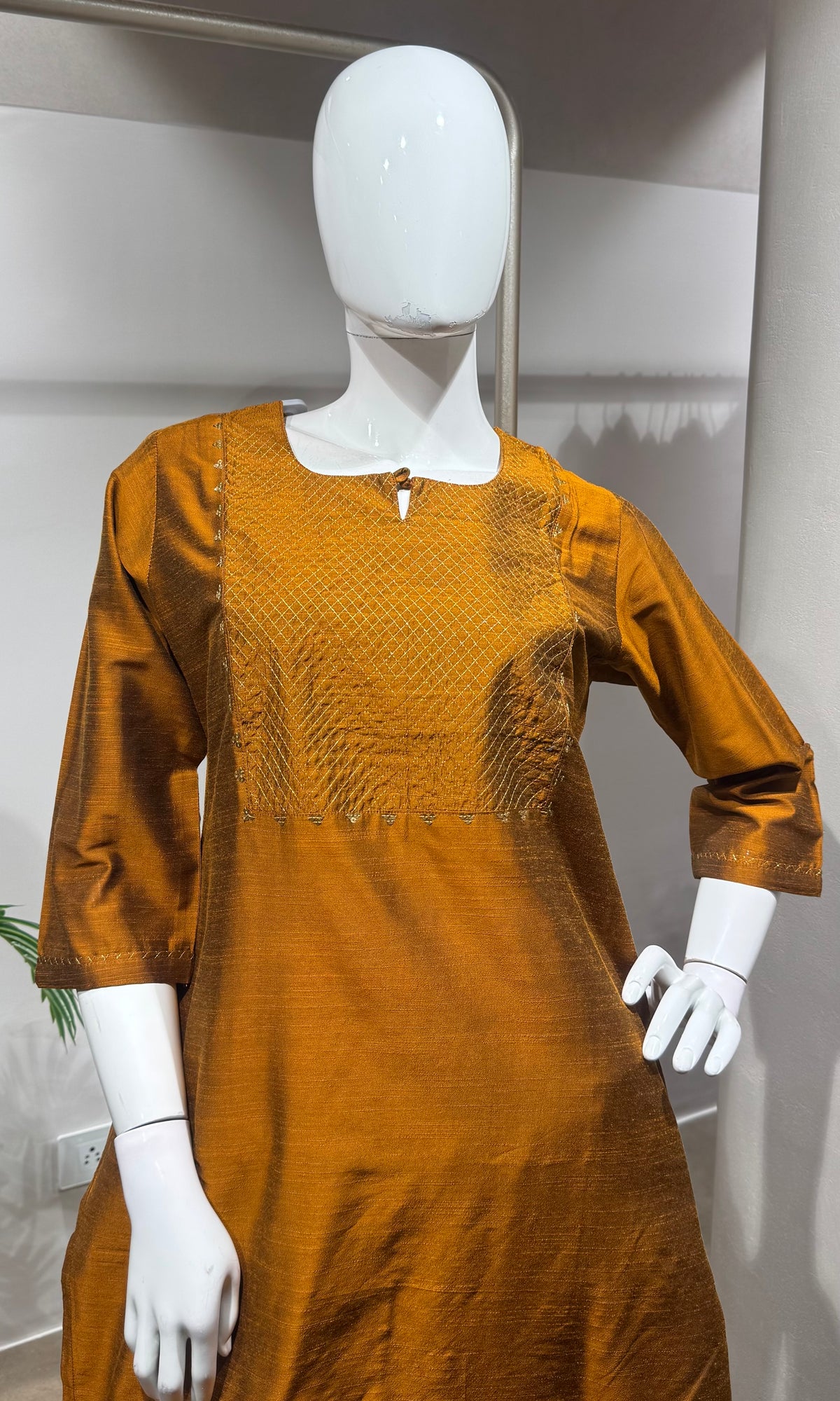 RUST cotton silk kurta set