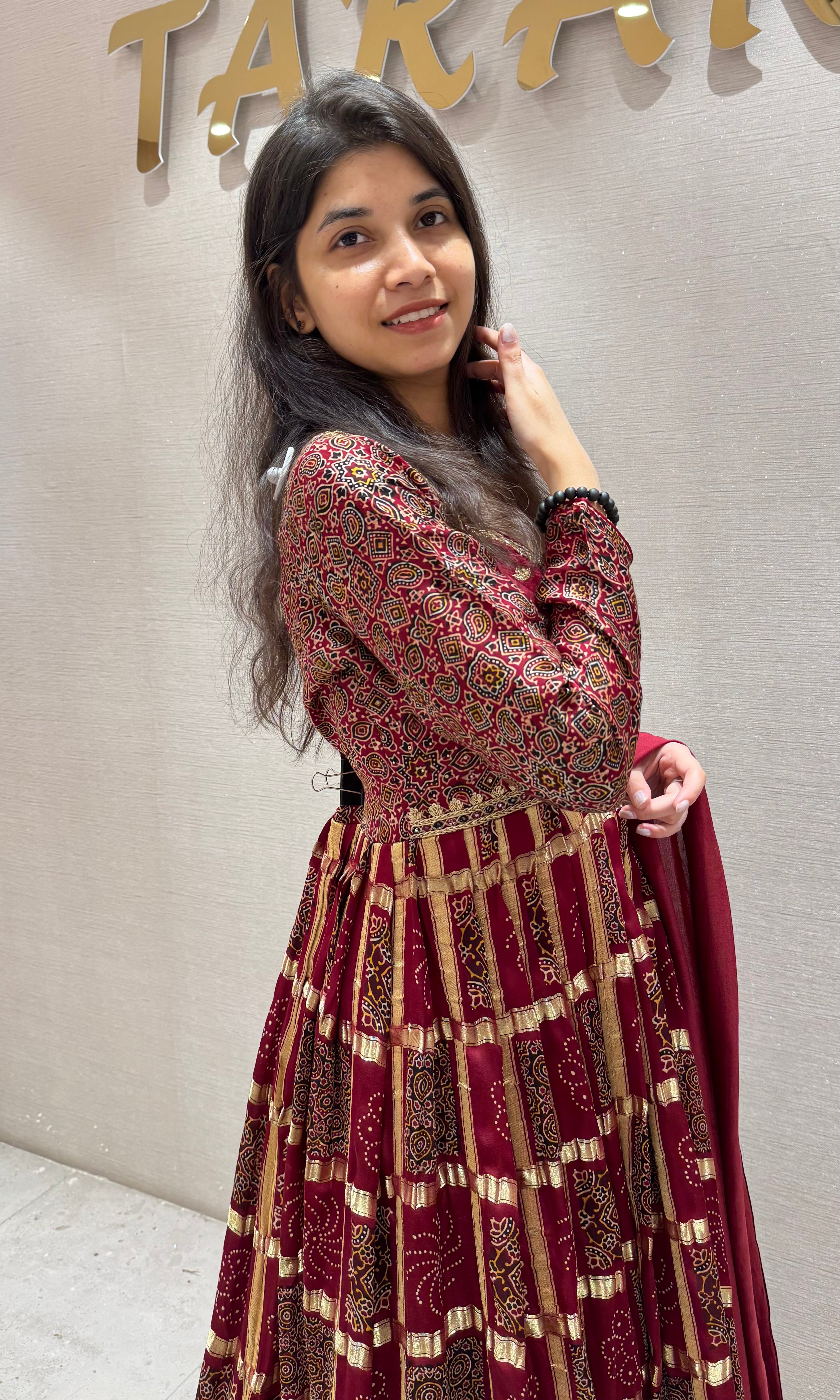 Maroon GOLDEN EMBROIDERED ANARKALI