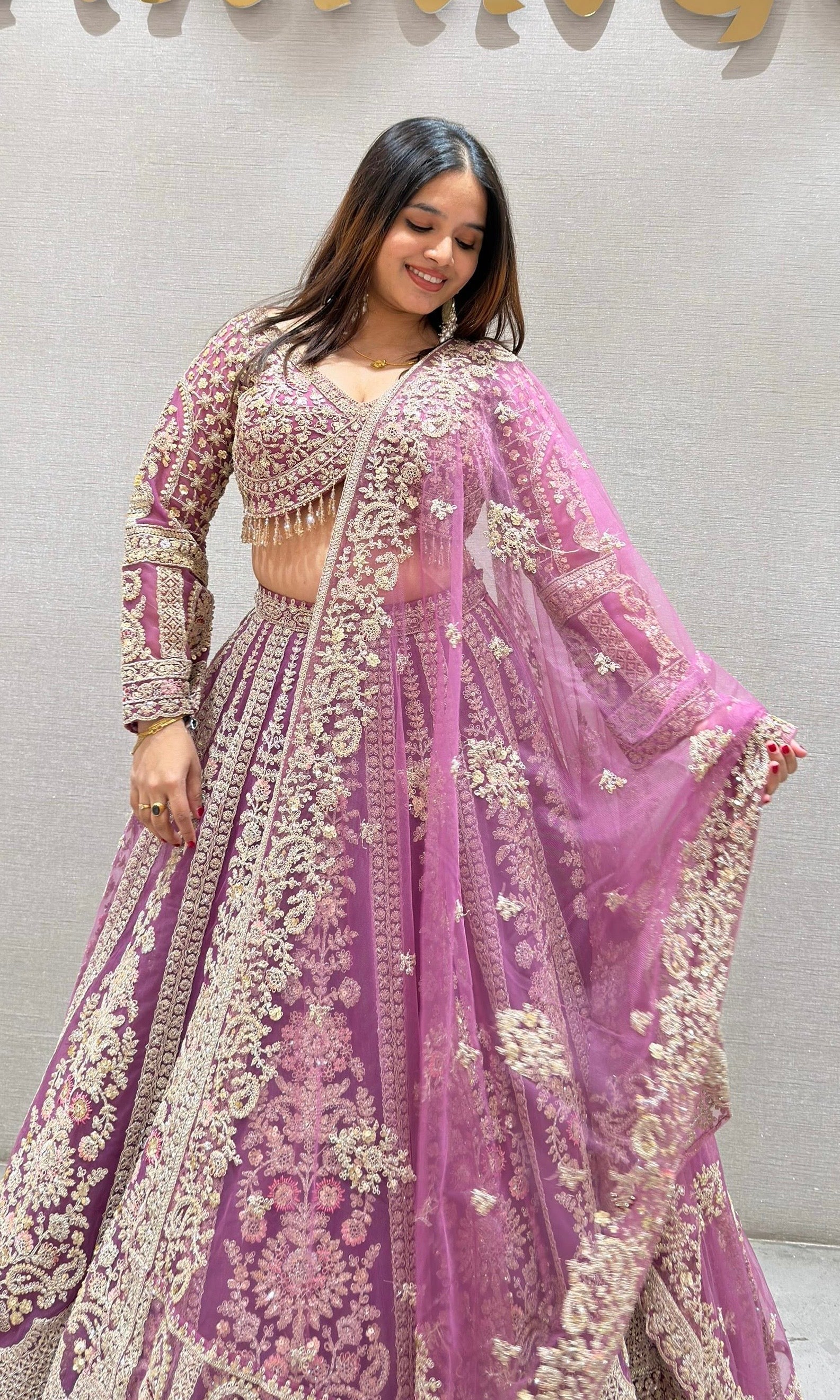 Light purple INTRICATE EMBROIDERED LEHENGA