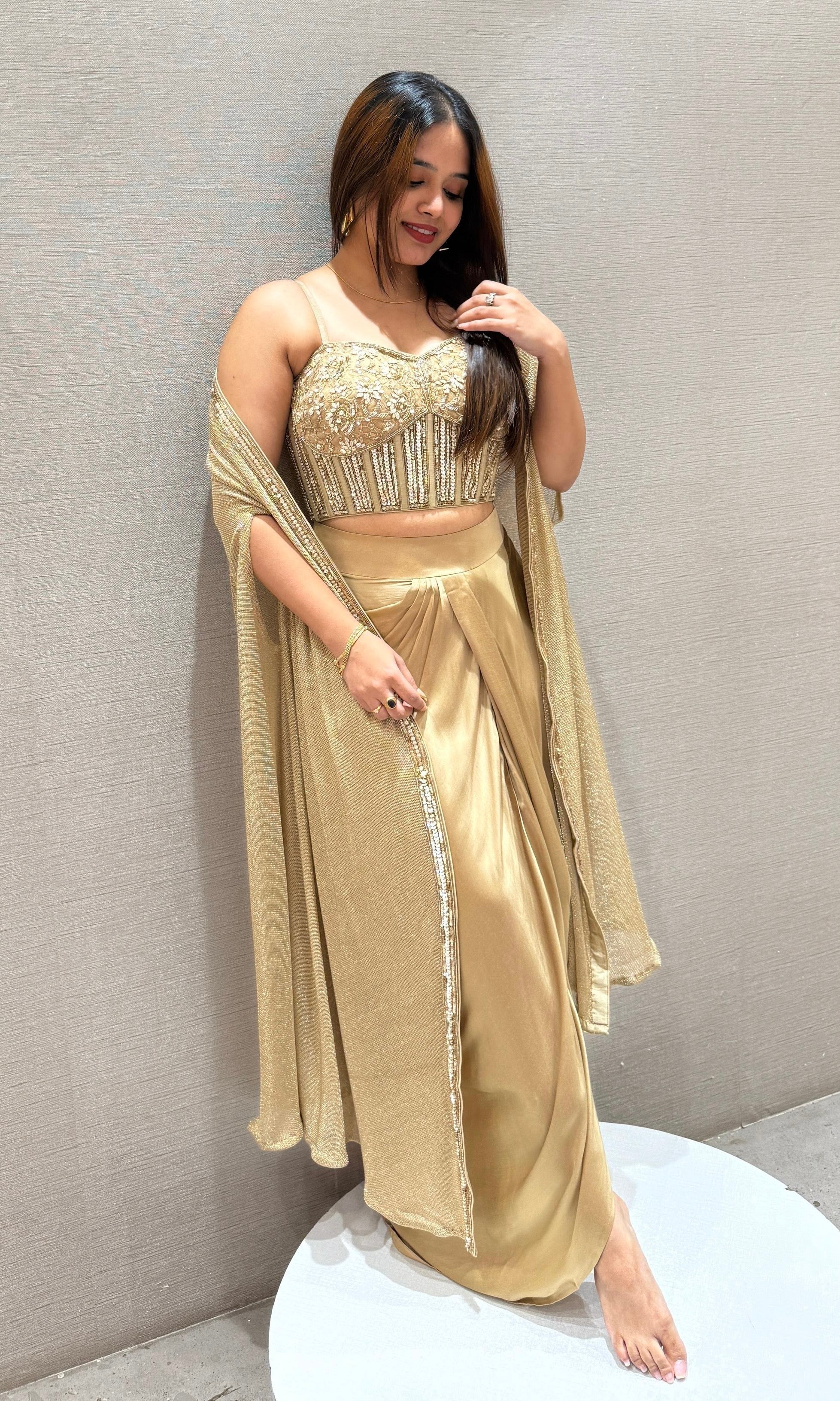 Gold indo western dress