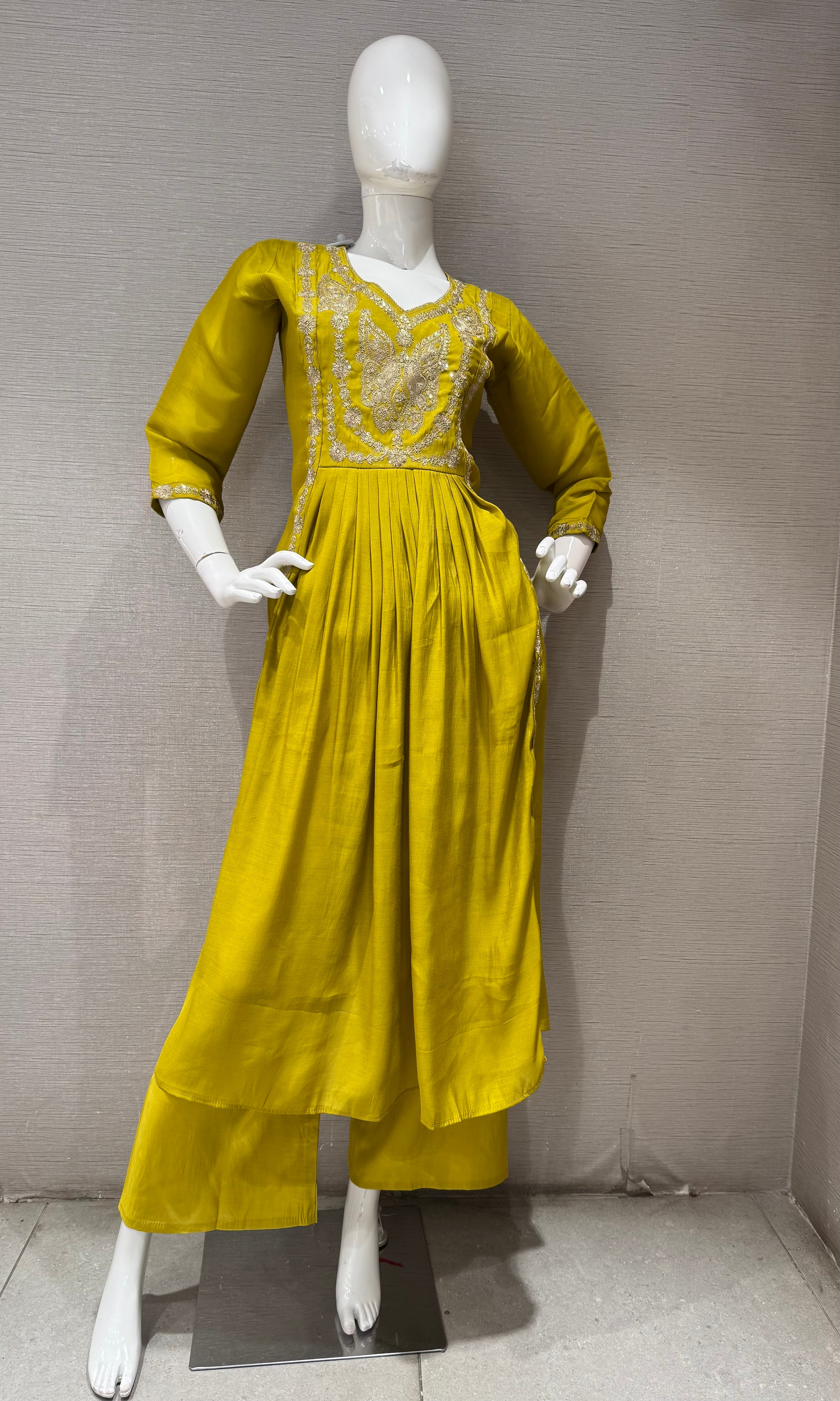 Green Embroidered Anarkali Kurta Set with Dupatta